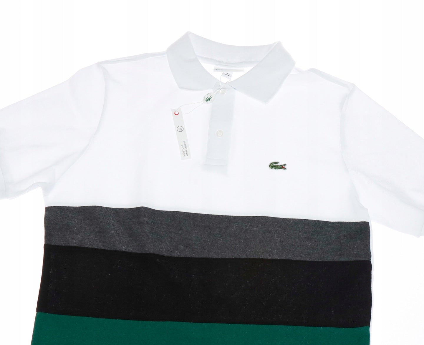 LACOSTE MULTICOLOR LOGO POLO SHIRT S