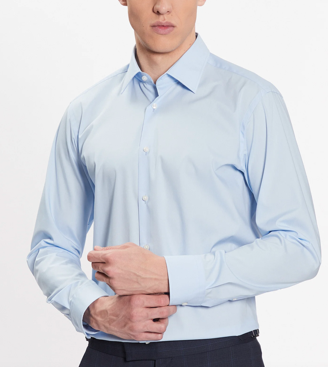 HUGO BOSS SLIM FIT LYCRA Shirt Blue