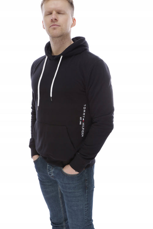TOMMY HILFIGER HOODIE BLACK LOGO SLIM