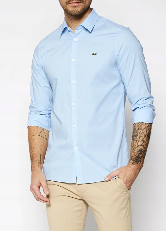 LACOSTE PREMIUM SLIM FIT SHIRT SKY BLUE