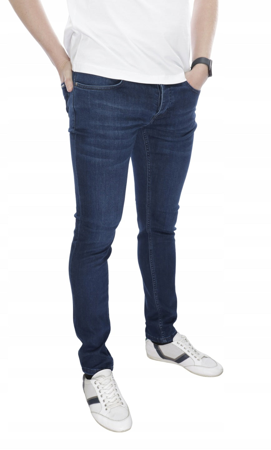 HUGO BOSS SLIM FIT NAVY LYCRA TROUSERS