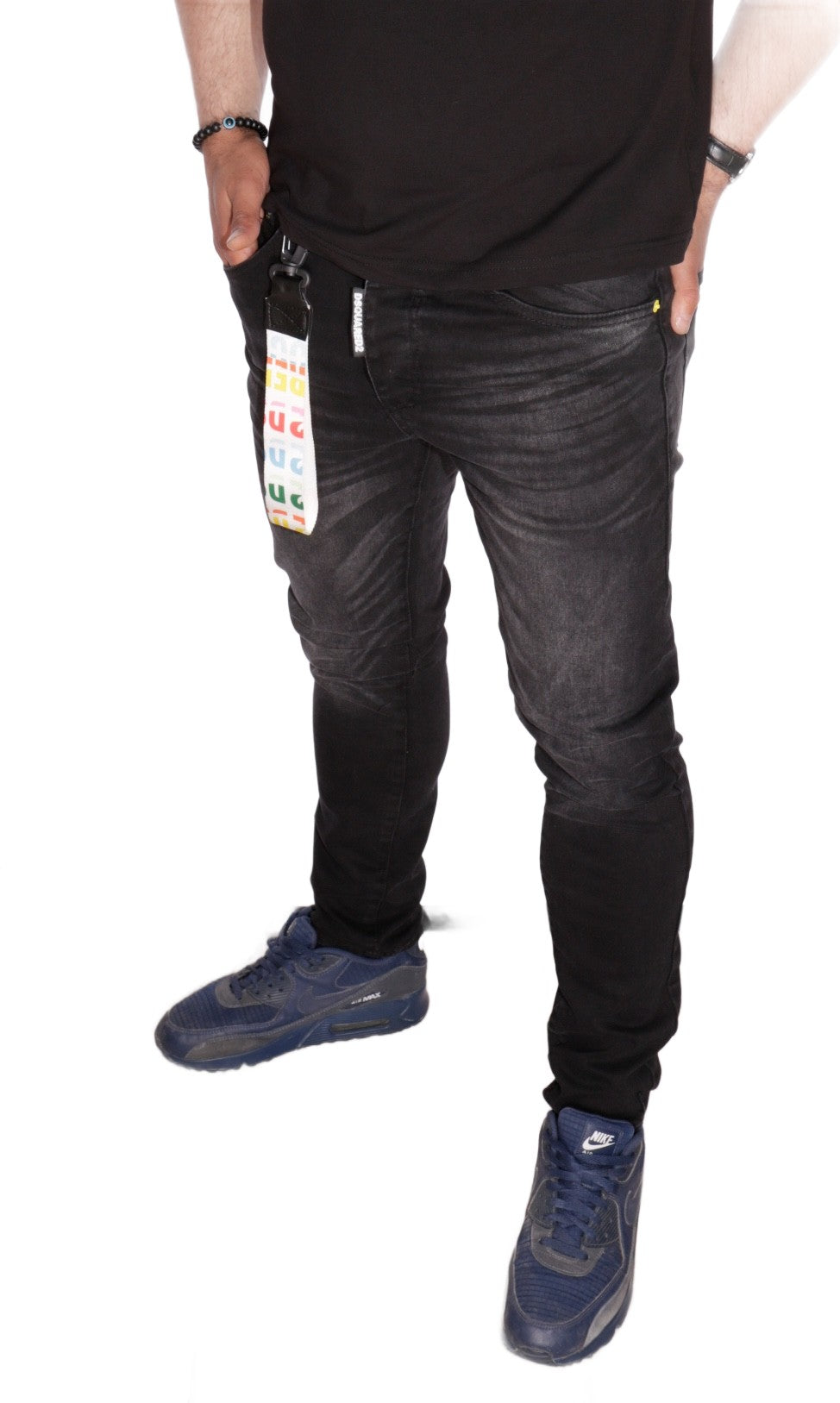 DSQUARED TROUSERS STRETCH DARK GREY SLIM JEANS