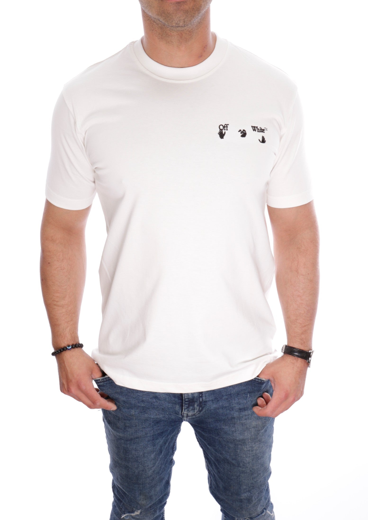 T-SHIRT OFF WHITE BIG LOGO OVERSIZE WHITE
