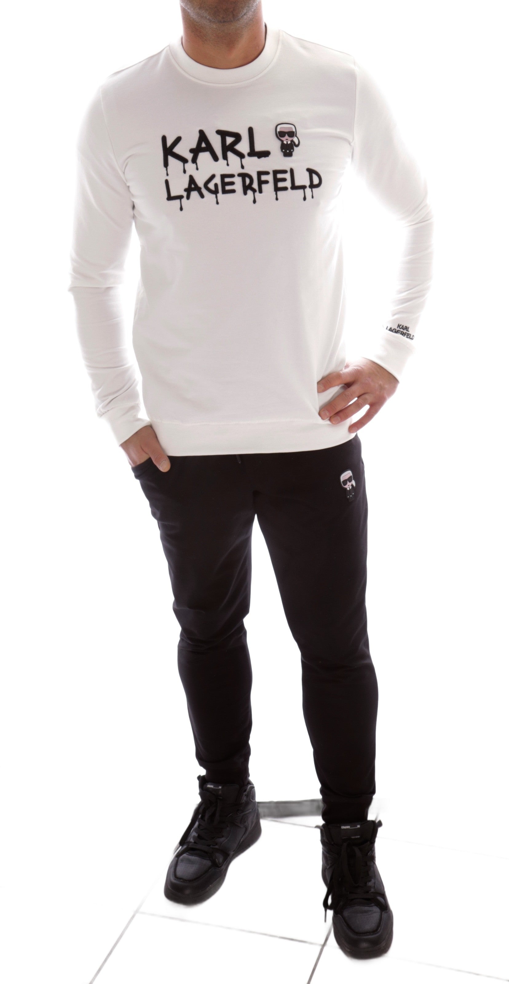 KARL LAGERFELD SLIM BLACK AND WHITE TRACKSUIT