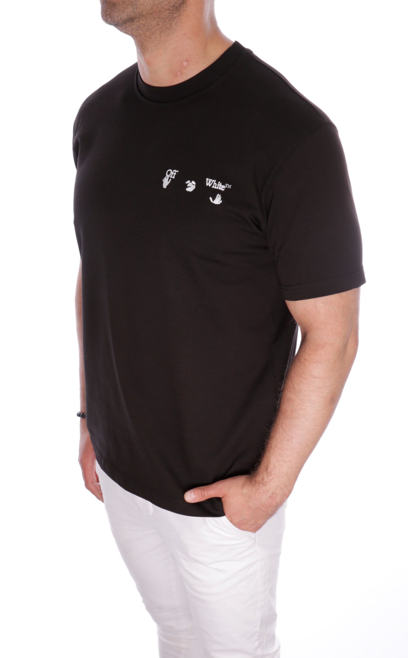 T-SHIRT OFF WHITE BIG LOGO OVERSIZE BLACK