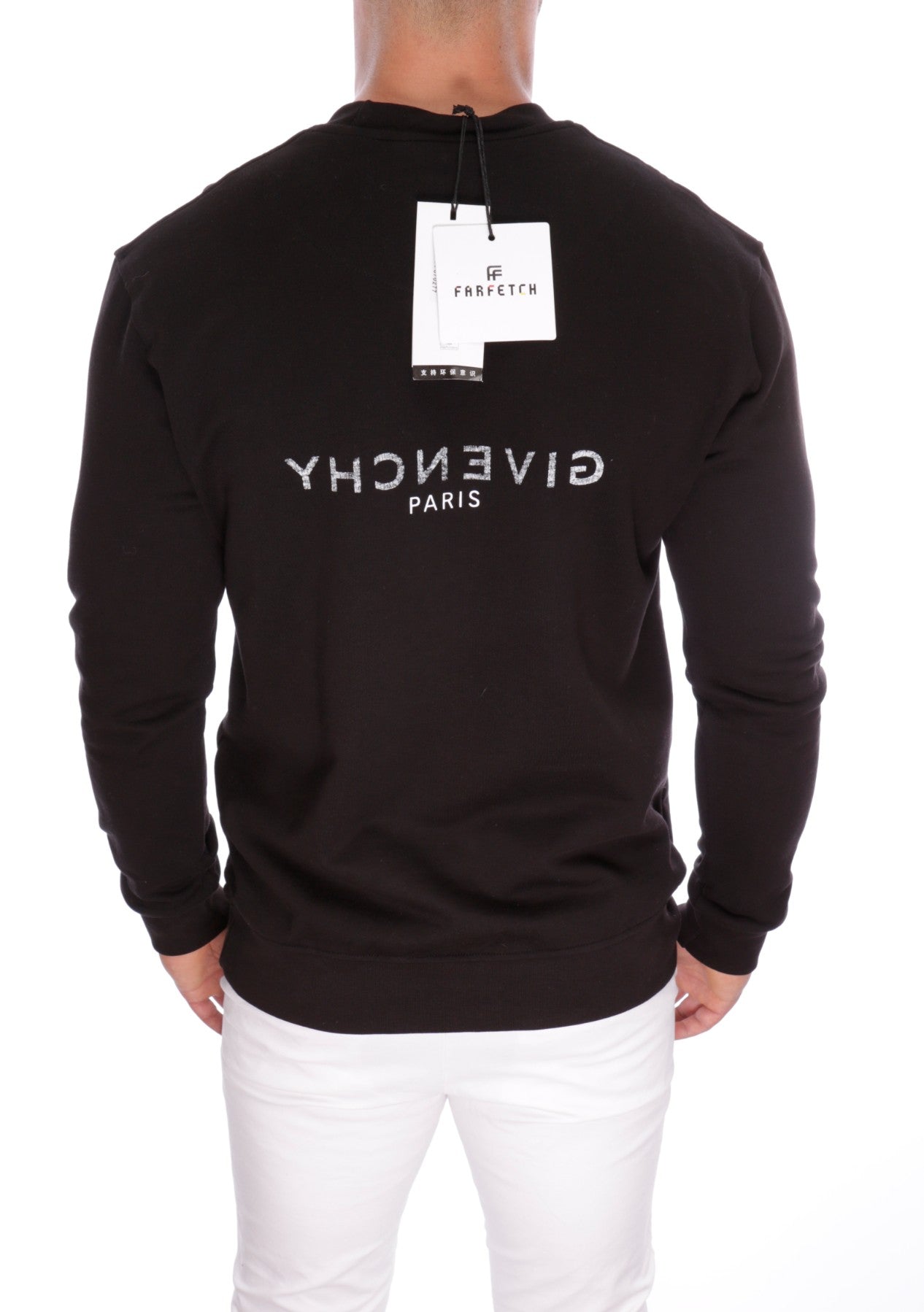 GIVENCHY PARIS REVERSE LOGO CREWNECK BLACK XXL