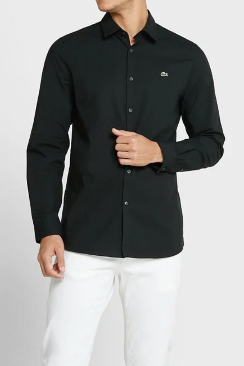 LACOSTE PREMIUM SLIM FIT BLACK SHIRT