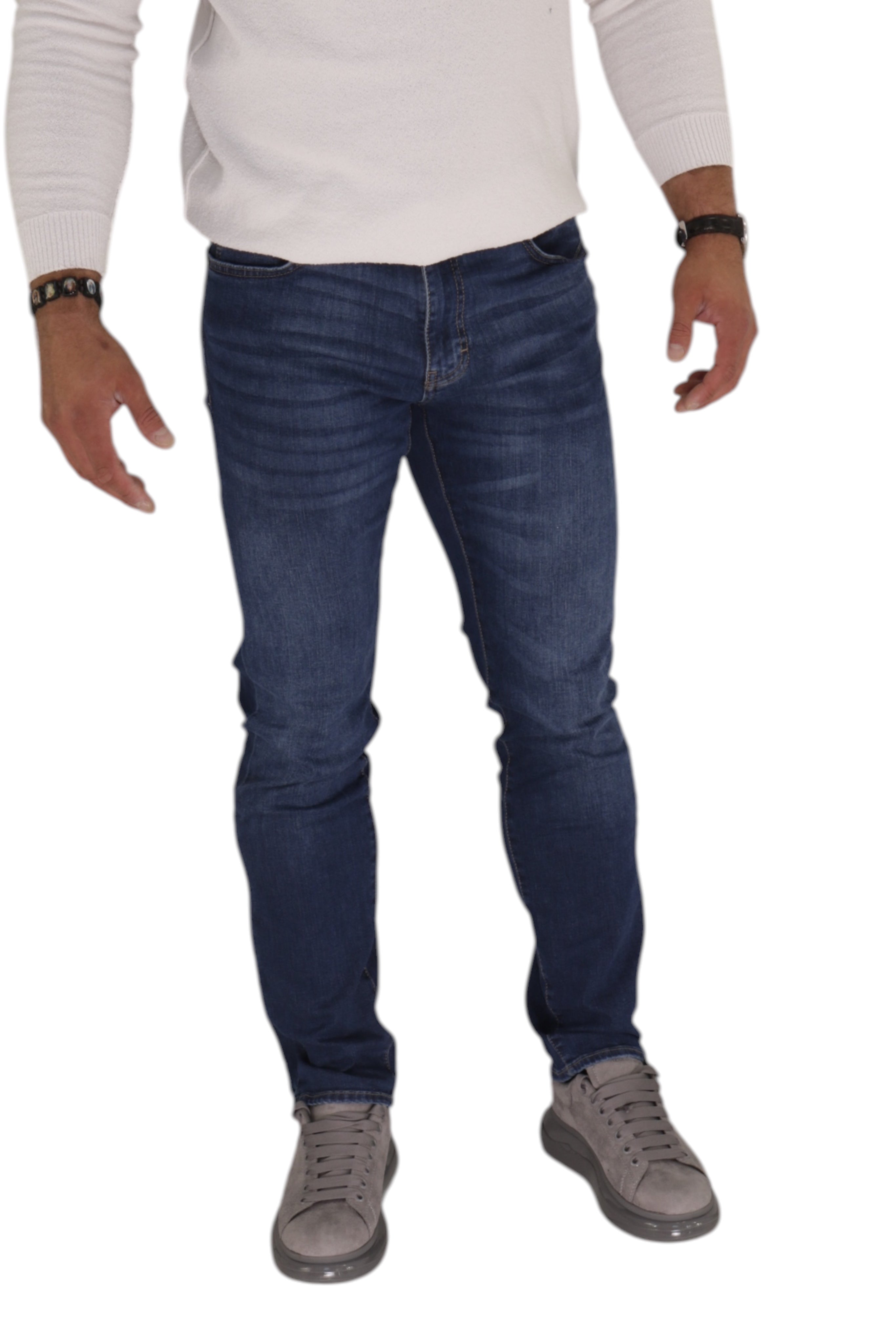 EMPORIO ARMANI STRAIGHT REGULAR FIT STRETCH JEANS BLUE