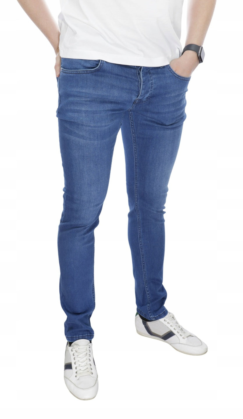 HUGO BOSS SLIM FIT TROUSERS BLUE LYCRA