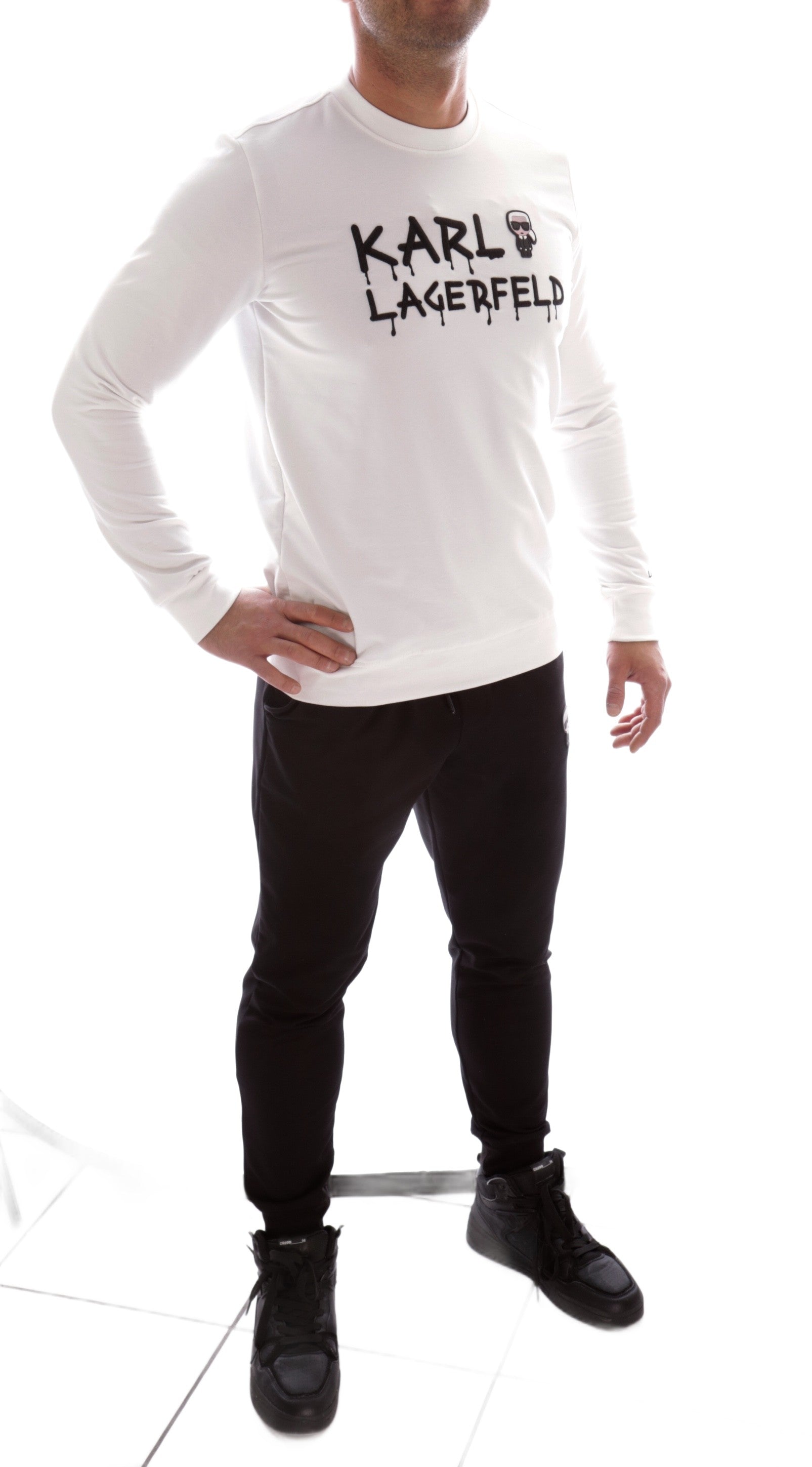KARL LAGERFELD SLIM BLACK AND WHITE TRACKSUIT