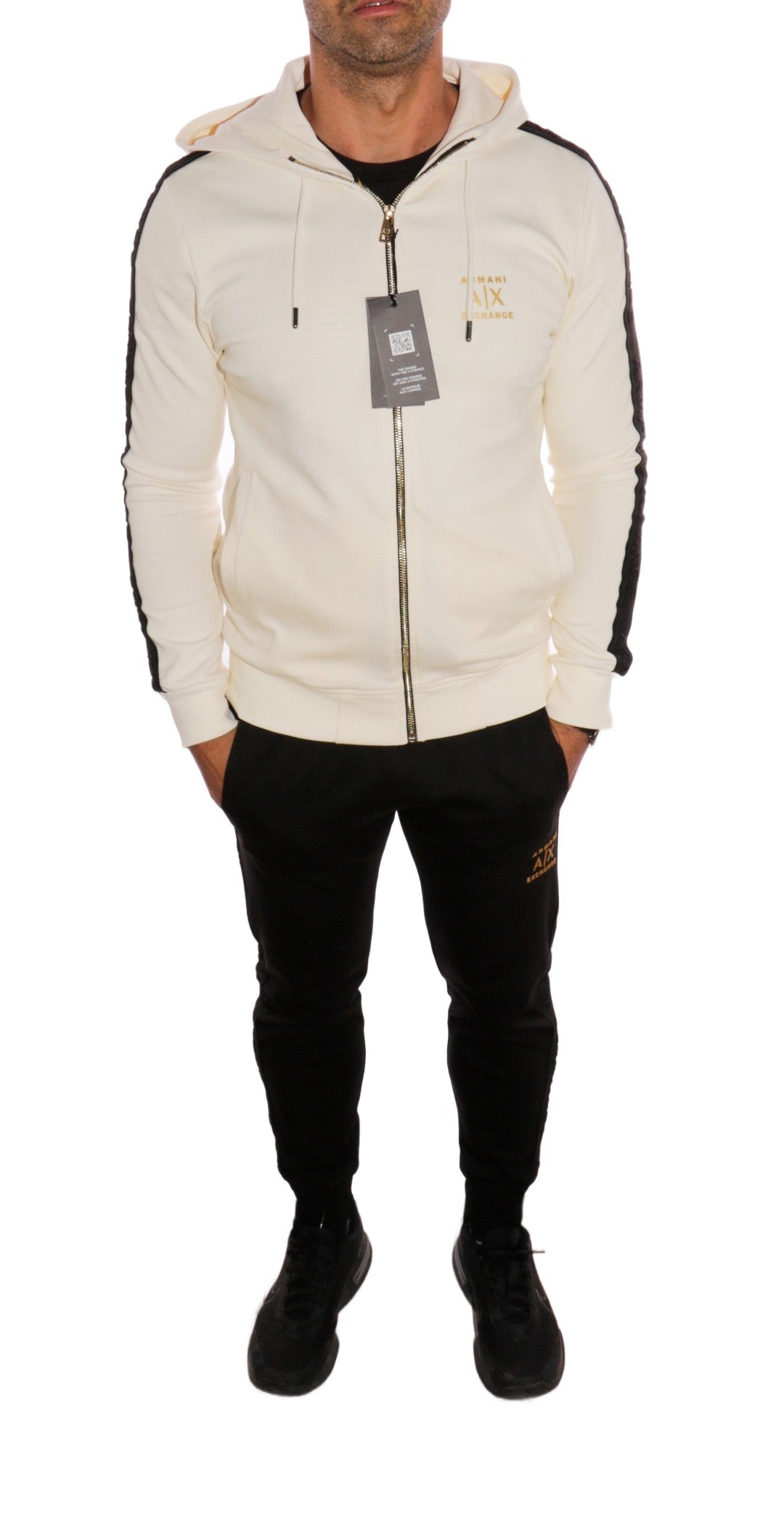 ARMANI EXCHANGE SLIM SWEATSUIT BLACK AND WHITE