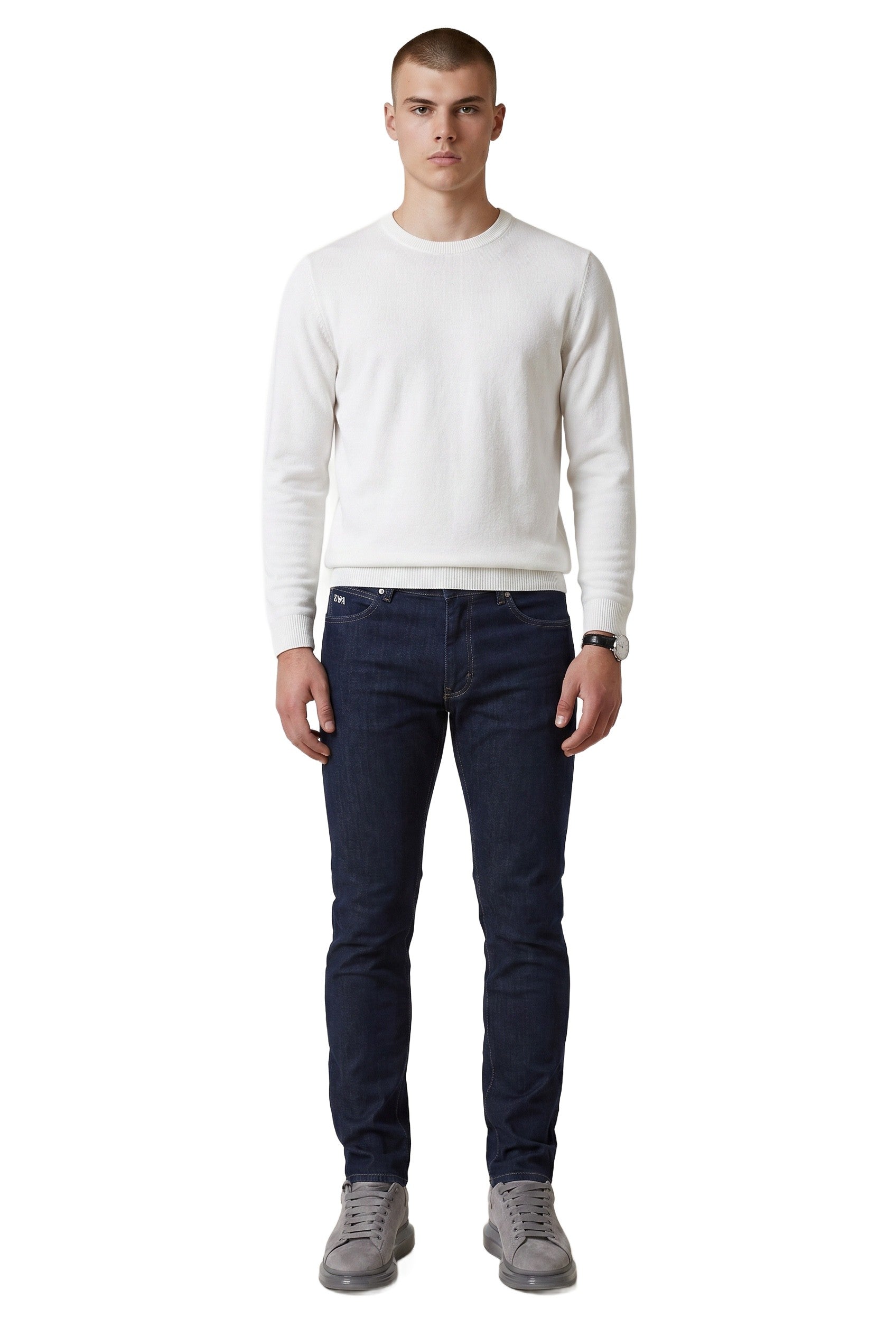 EMPORIO ARMANI STRAIGHT REGULAR FIT STRETCH DENIM JEANS
