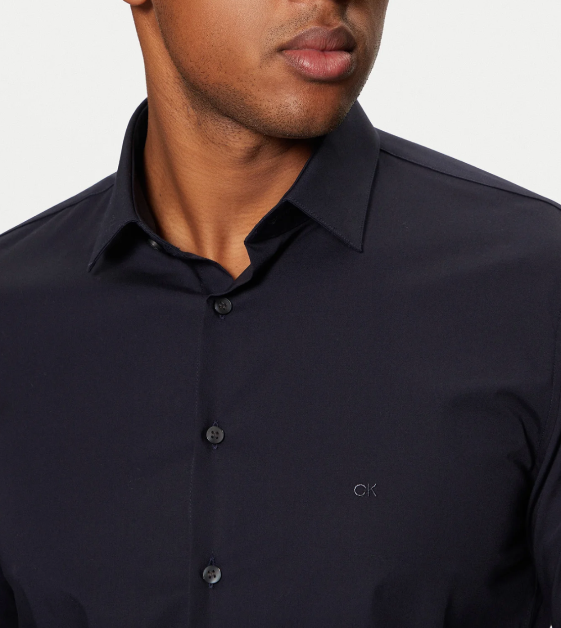 CALVIN KLEIN SLIM FIT LYCRA STRETCH NAVY SHIRT