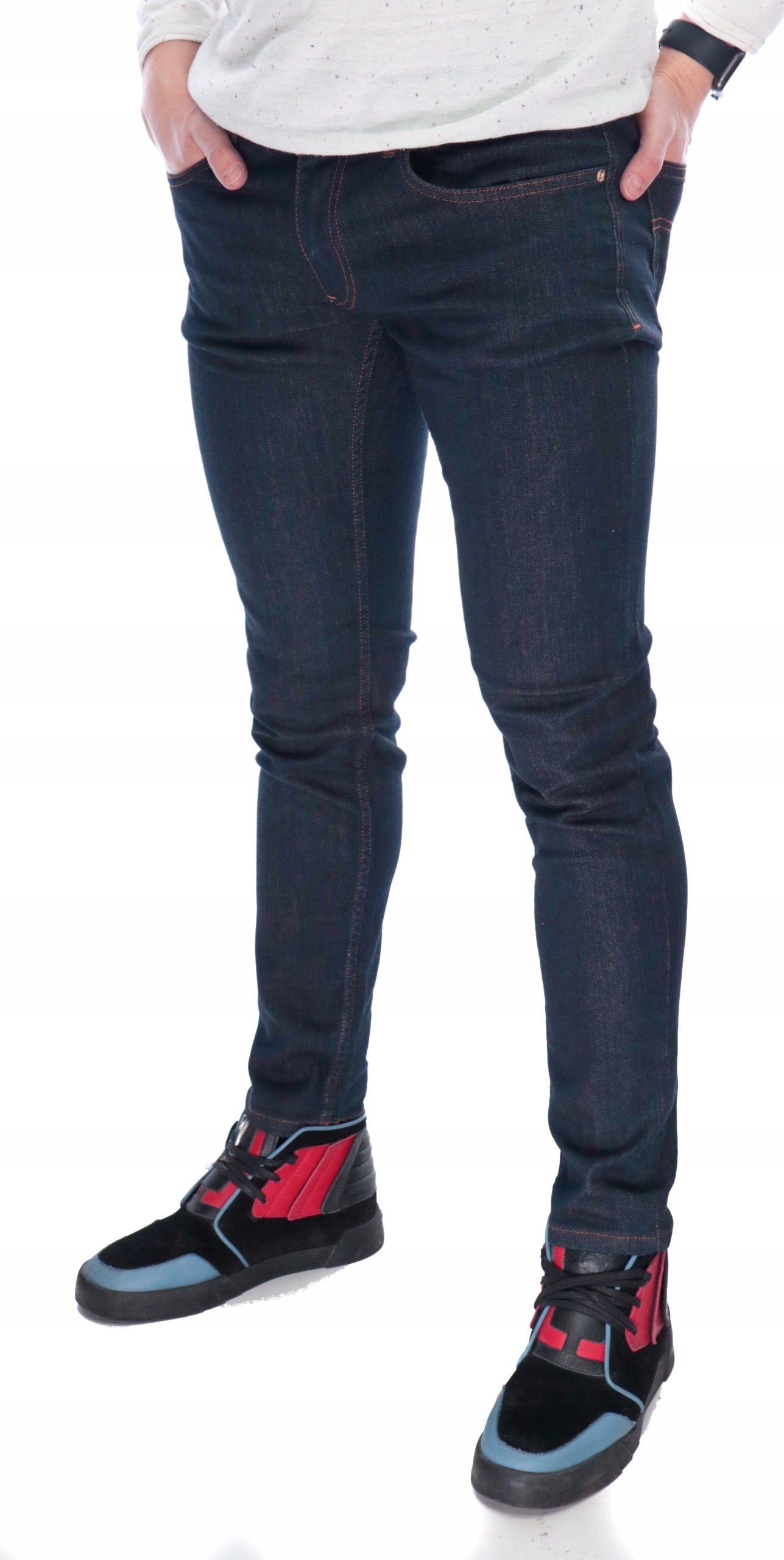 VERSACE TAYLOR SLIM FIT LOGO DARK DENIM JEANS
