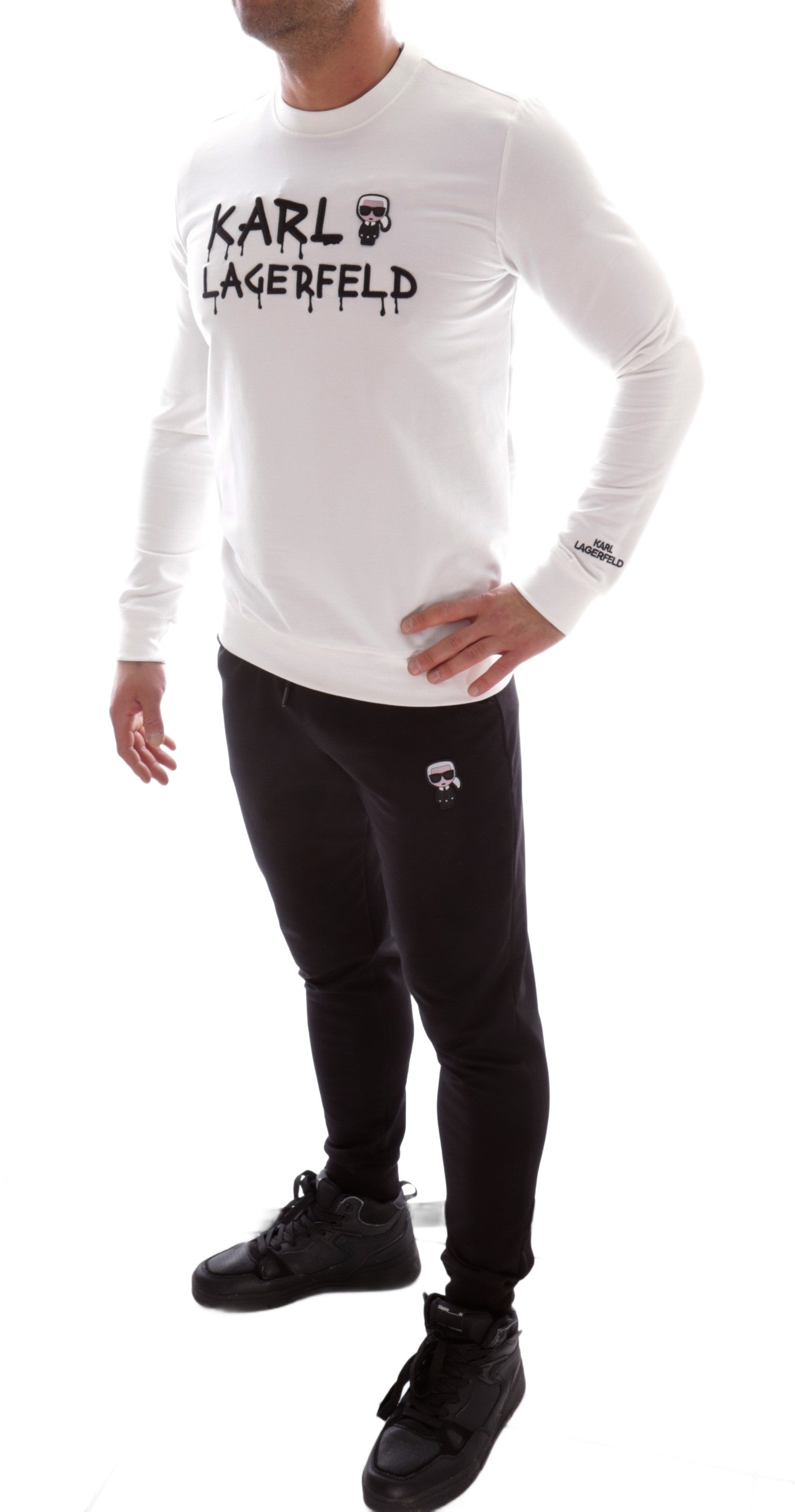 KARL LAGERFELD SLIM BLACK AND WHITE TRACKSUIT