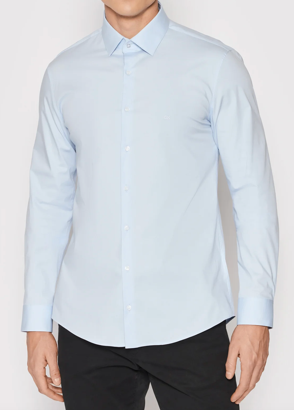 CALVIN KLEIN SLIM FIT LYCRA STRETCH BLUE SHIRT