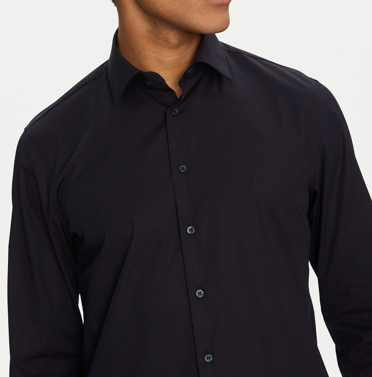 CALVIN KLEIN SLIM FIT LYCRA STRETCH NAVY SHIRT