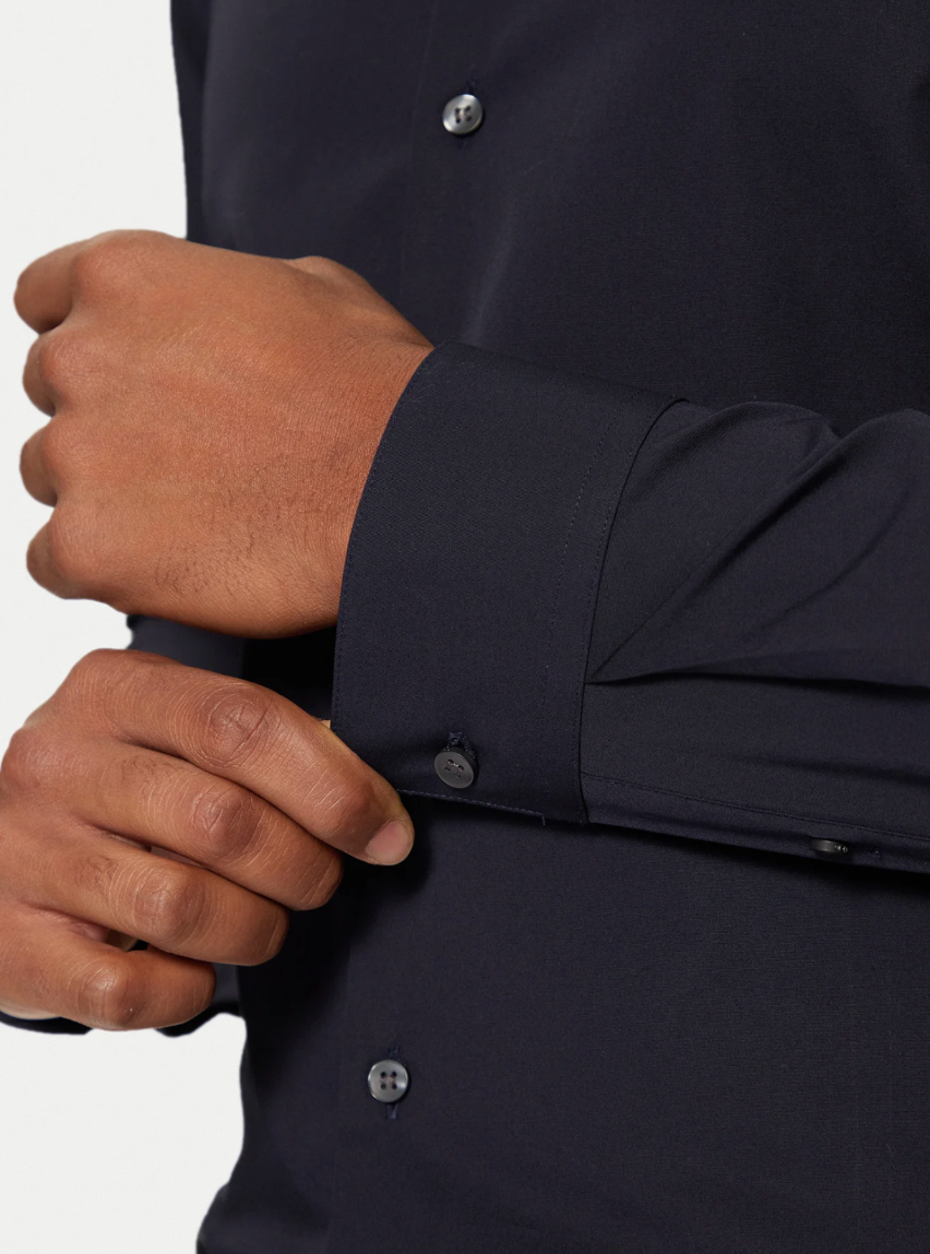 CALVIN KLEIN SLIM FIT LYCRA STRETCH NAVY SHIRT