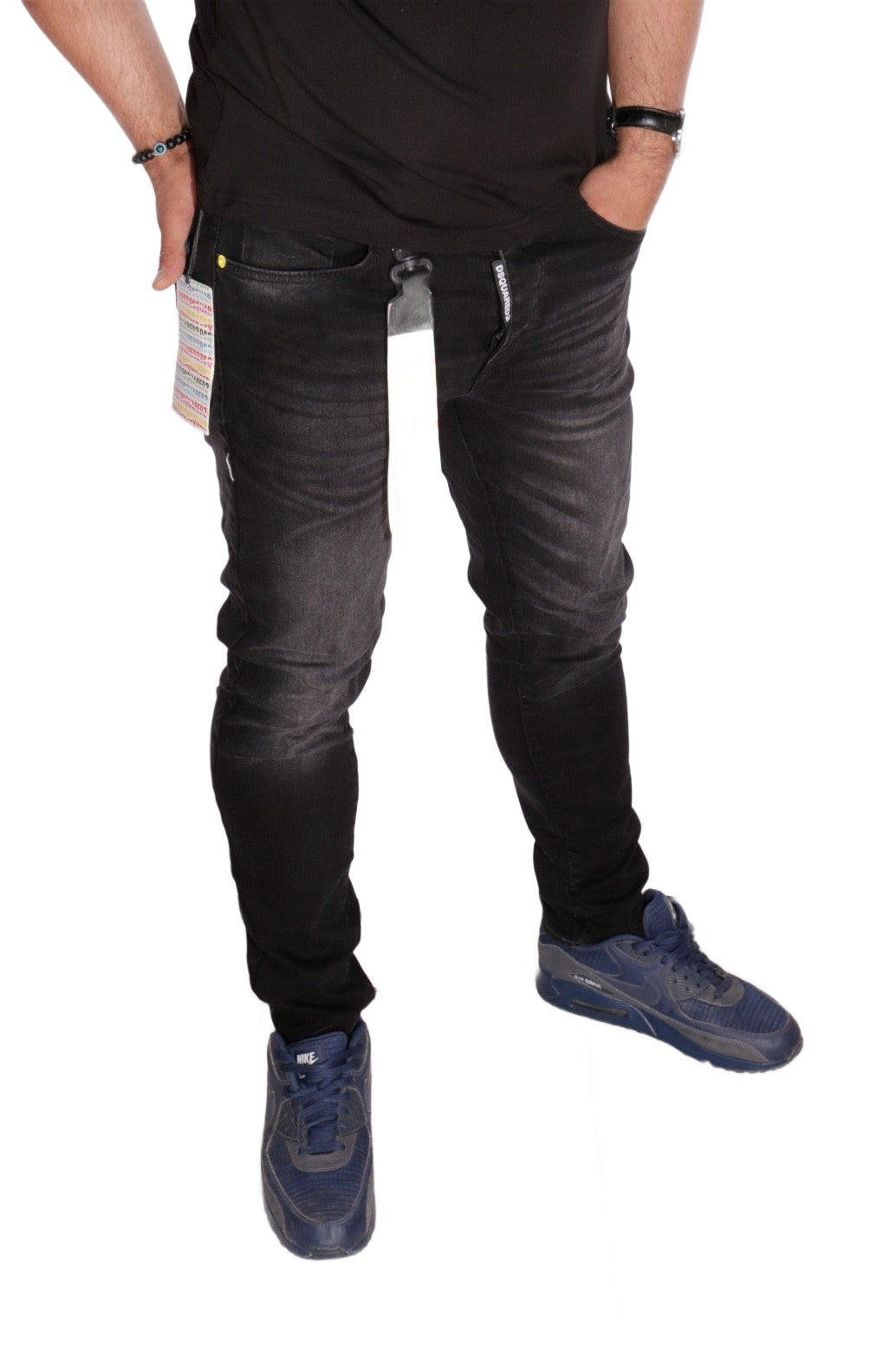 DSQUARED TROUSERS STRETCH DARK GREY SLIM JEANS