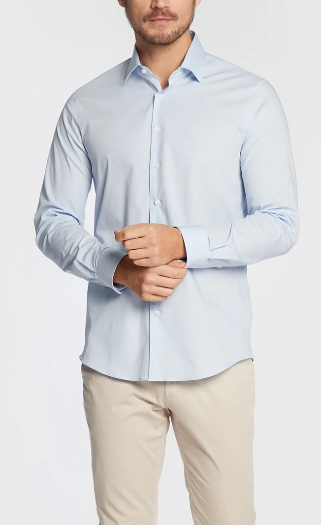 CALVIN KLEIN SLIM FIT LYCRA STRETCH BLUE SHIRT