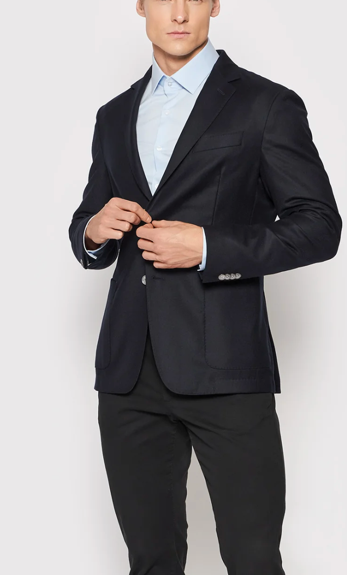 CALVIN KLEIN SLIM FIT LYCRA STRETCH BLUE SHIRT
