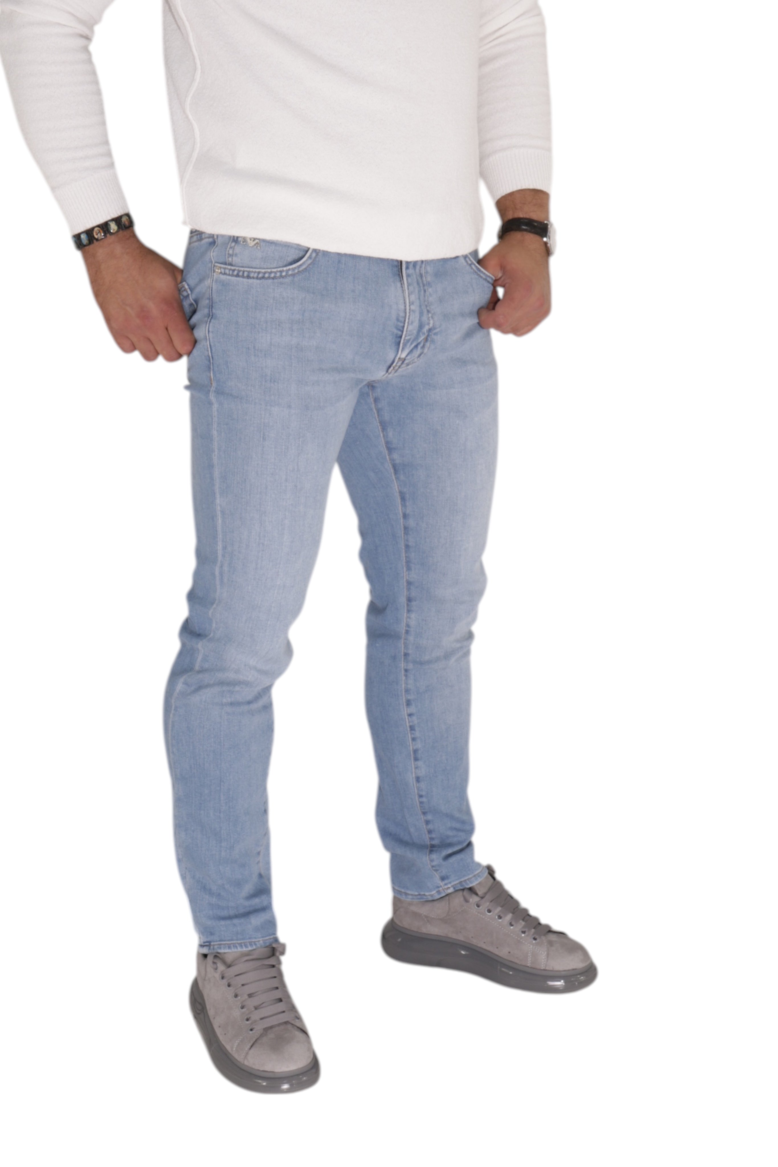 EMPORIO ARMANI STRAIGHT REGULAR FIT STRETCH JEANS LIGHT