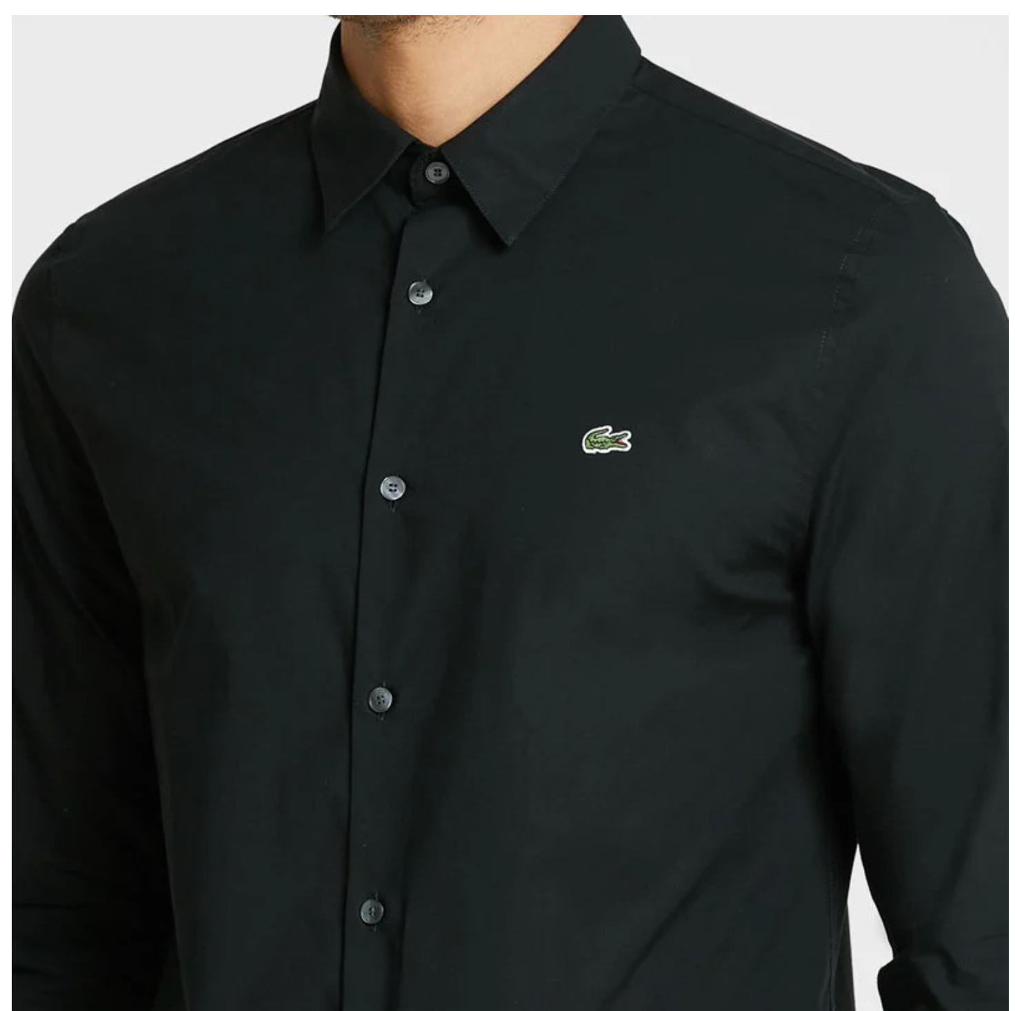 LACOSTE PREMIUM SLIM FIT BLACK SHIRT