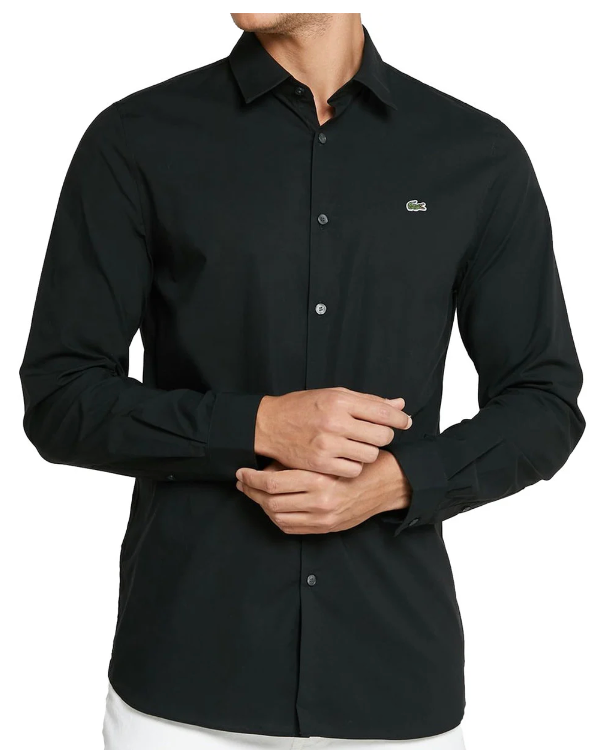 LACOSTE PREMIUM SLIM FIT BLACK SHIRT