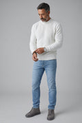 SPODNIE EMPORIO ARMANI PROSTE REGULAR FIT STRETCH JASNE