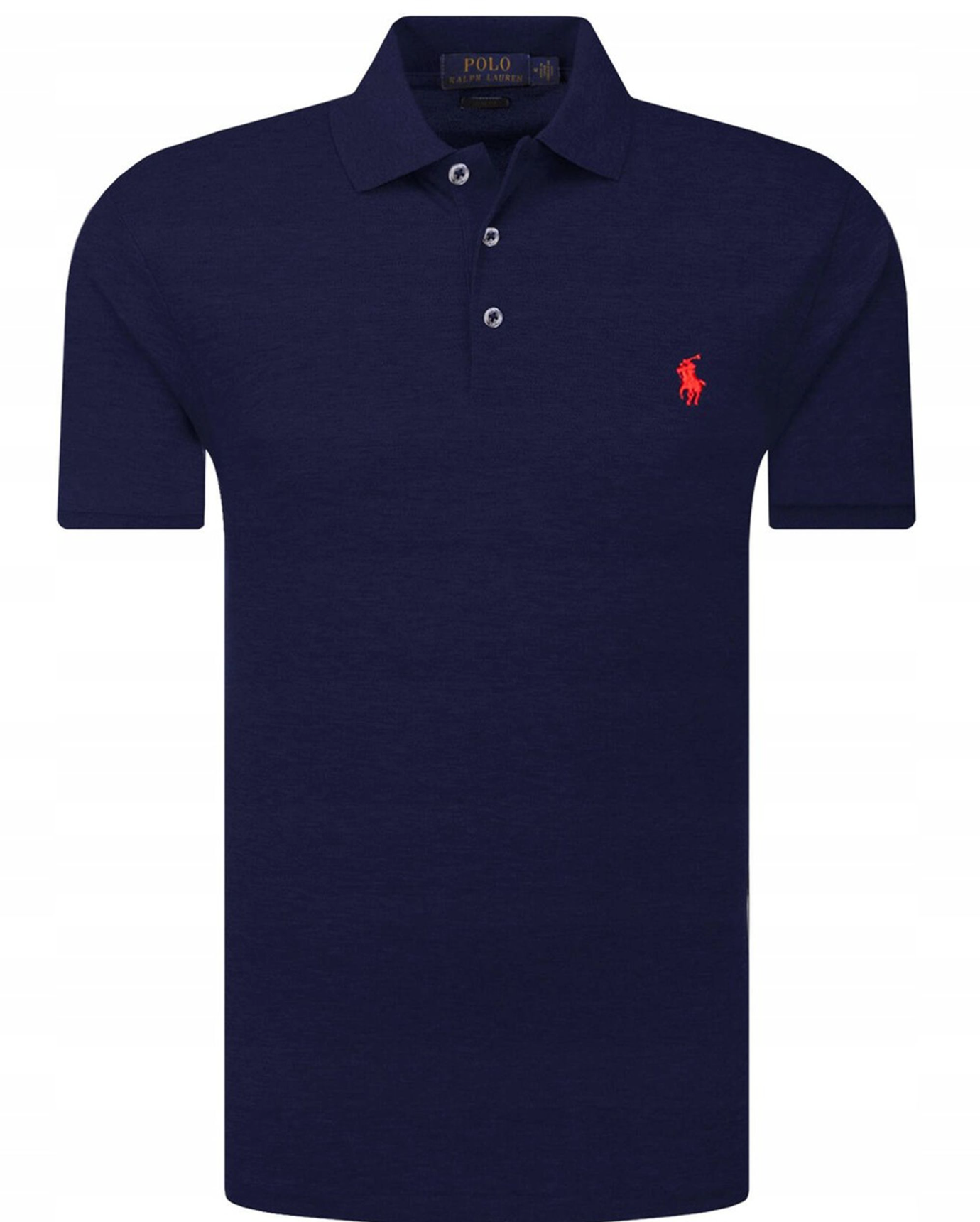 KOSZULKA POLO RALPH LAUREN  GRANATOWA POLÓWKA LYCRA SLIM STRETCH MESH