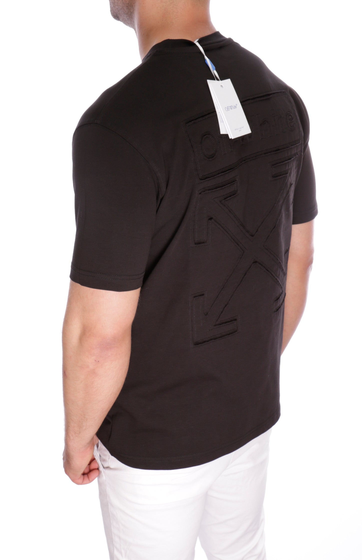 T-SHIRT OFF WHITE BIG LOGO OVERSIZE BLACK