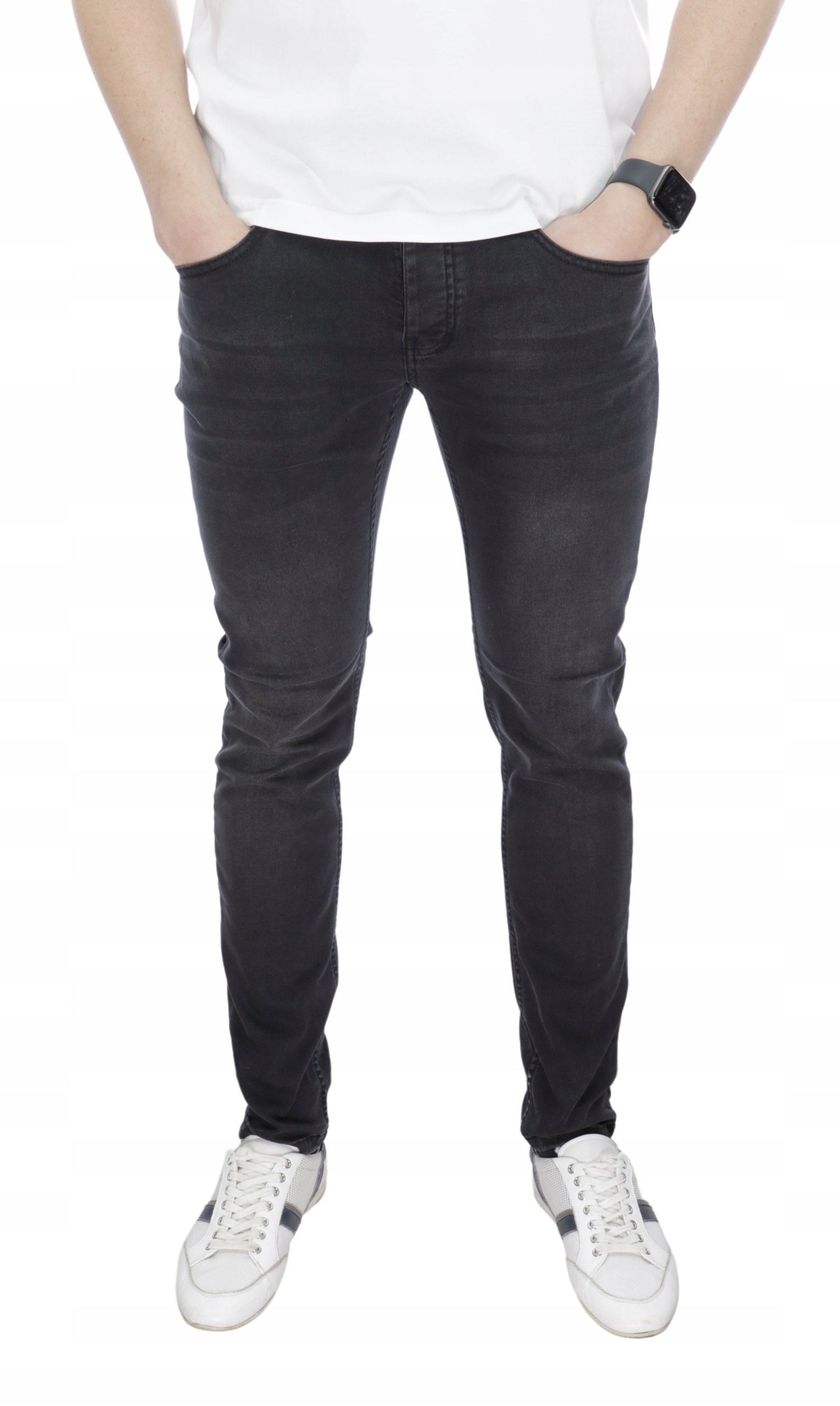 HUGO BOSS SLIM FIT GREY LYCRA TROUSERS