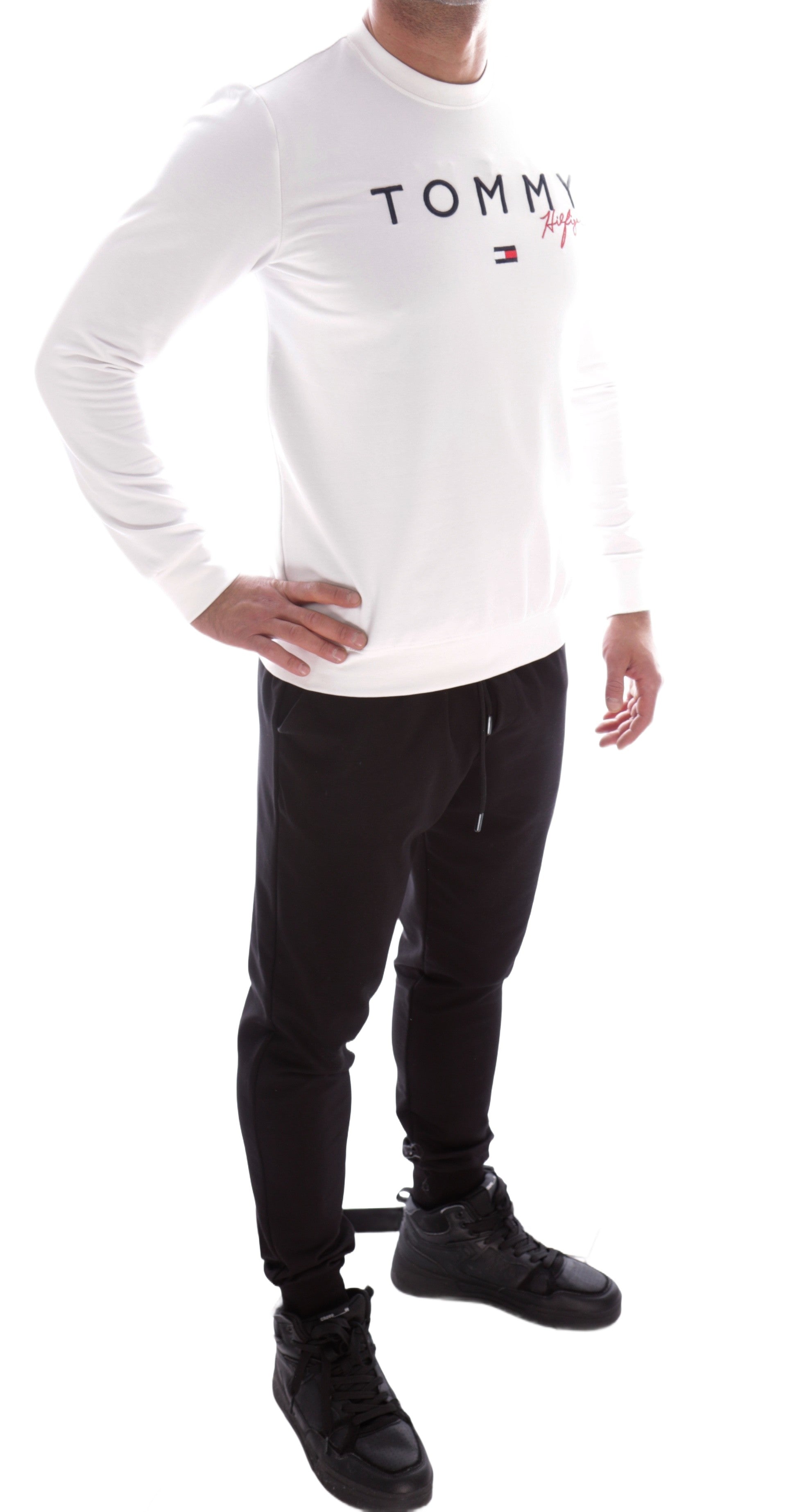 TOMMY HILFIGER COMPLETE TRACKSUIT BLACK WHITE