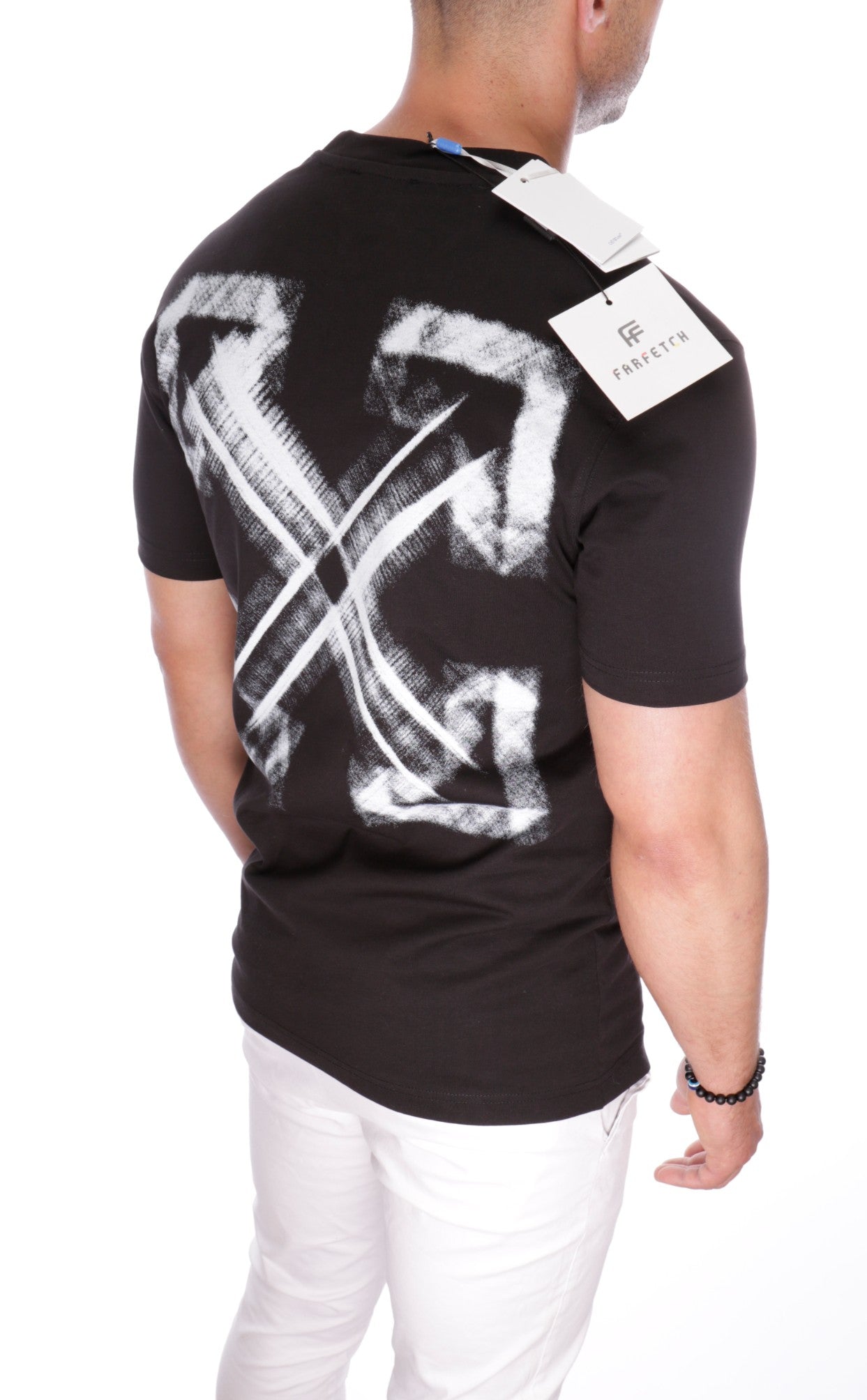 T-SHIRT OFF WHITE BIG LOGO SLIM BLACK