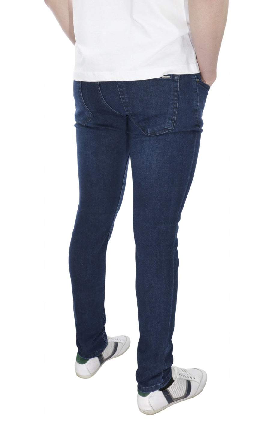 HUGO BOSS SLIM FIT NAVY LYCRA TROUSERS