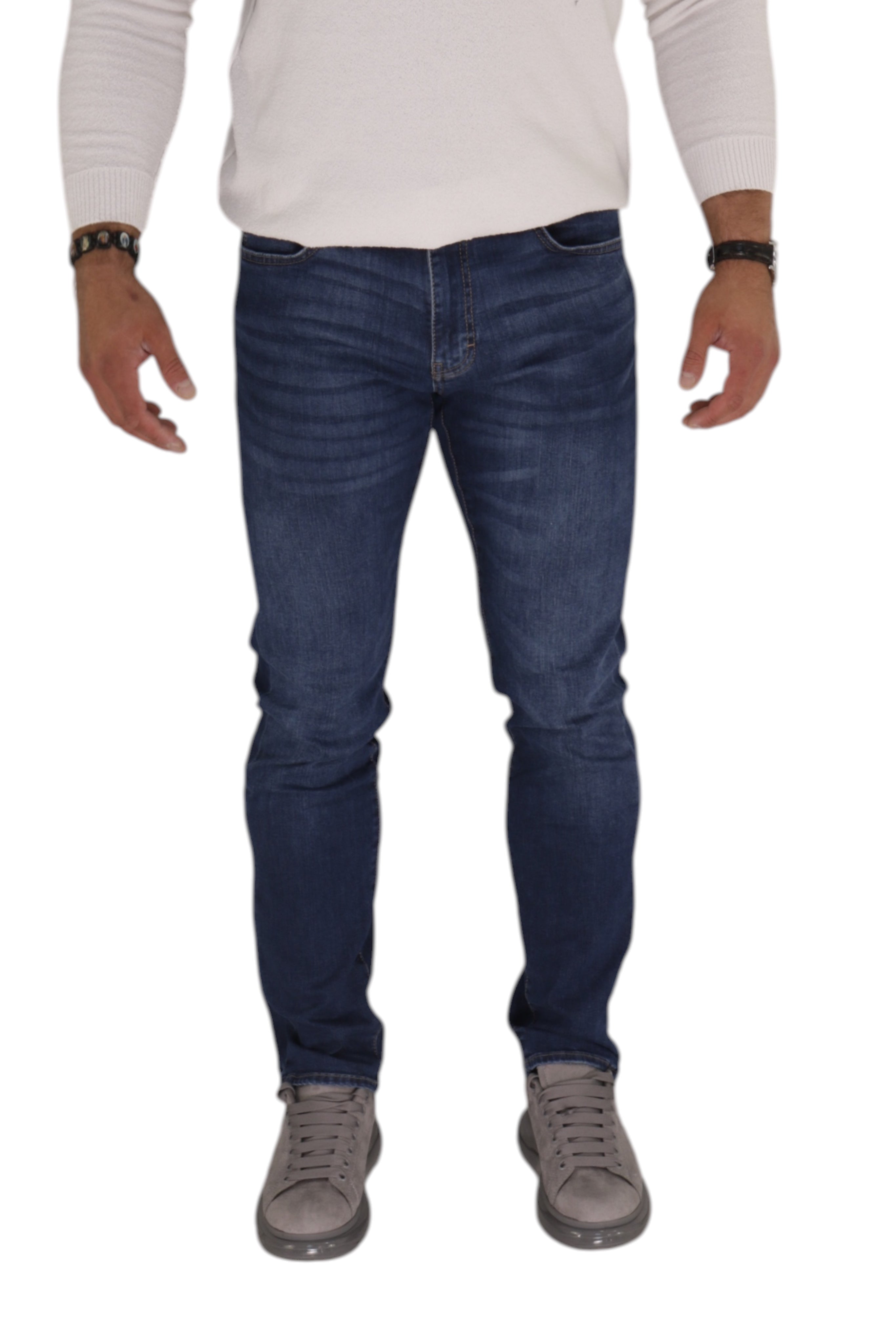 EMPORIO ARMANI STRAIGHT REGULAR FIT STRETCH JEANS BLUE