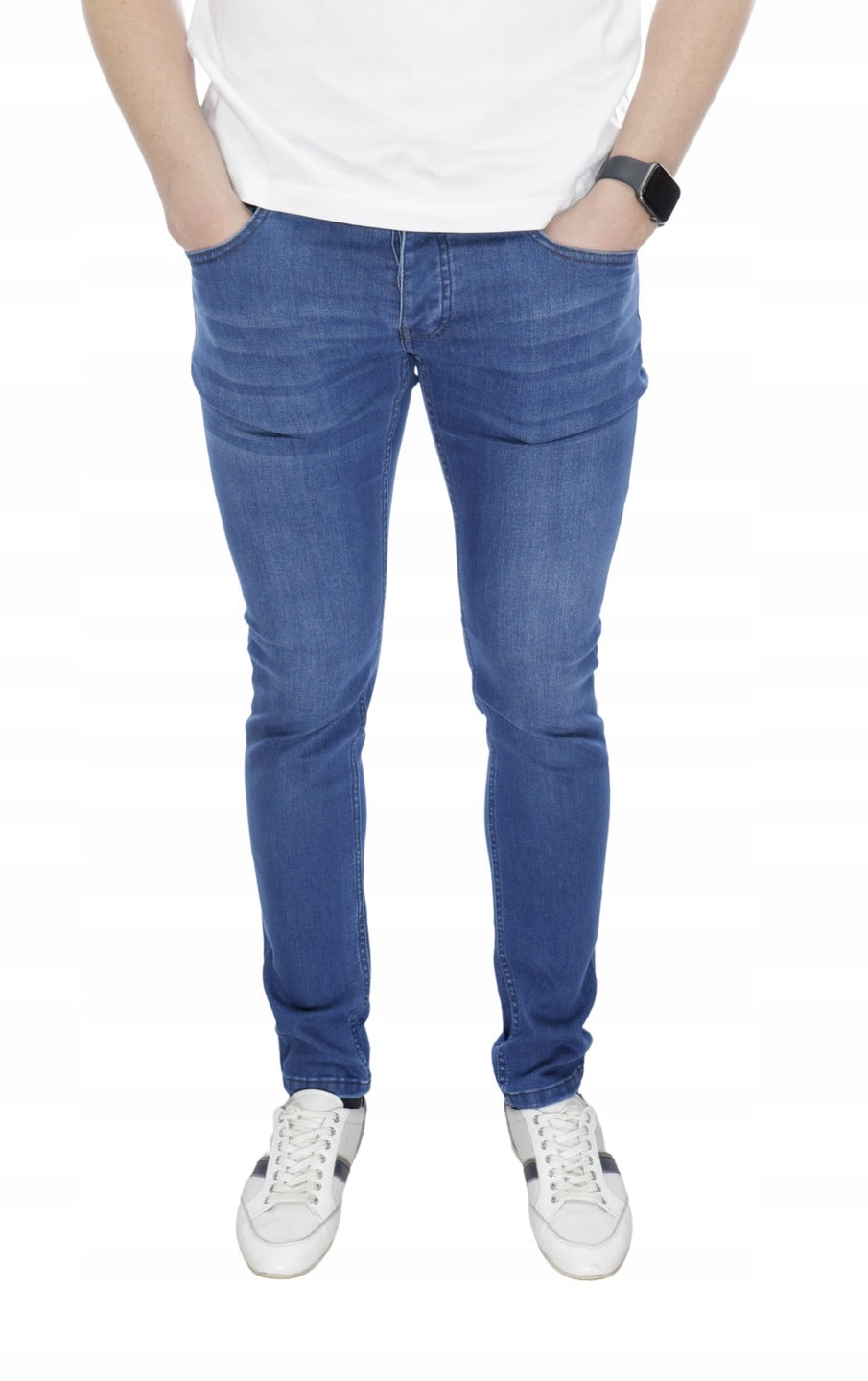 HUGO BOSS SLIM FIT TROUSERS BLUE LYCRA