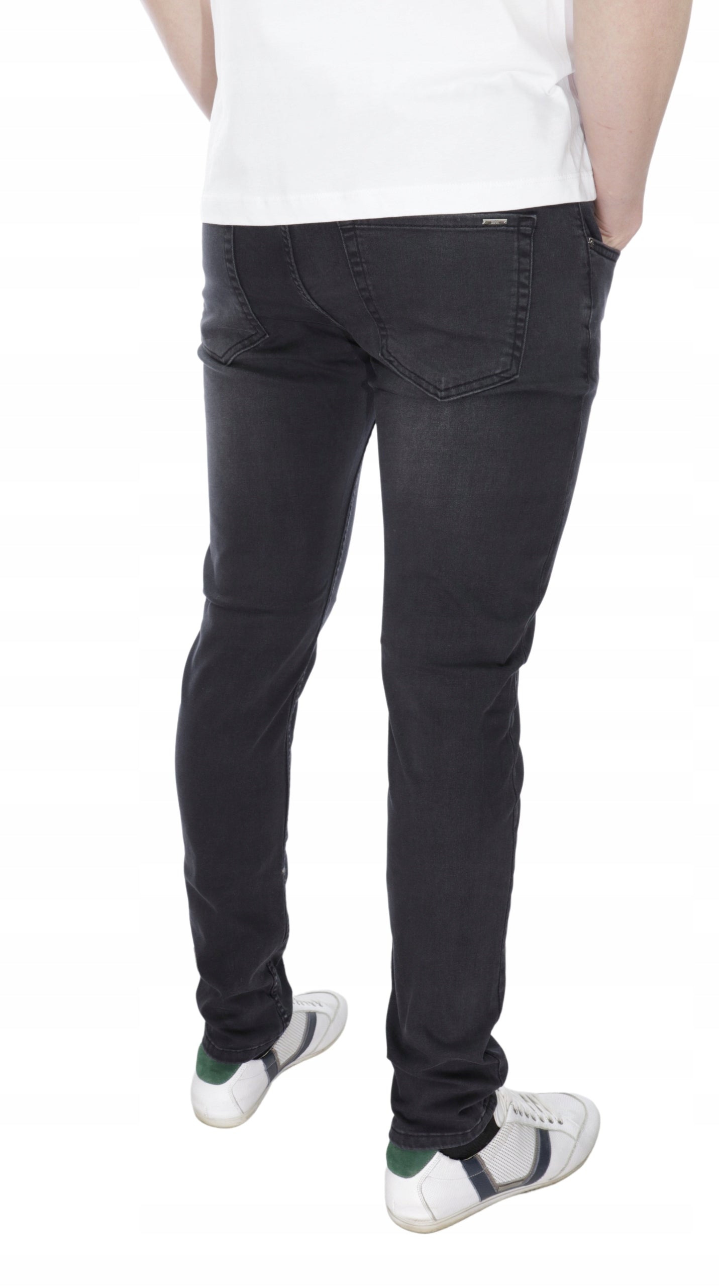 HUGO BOSS SLIM FIT GREY LYCRA TROUSERS