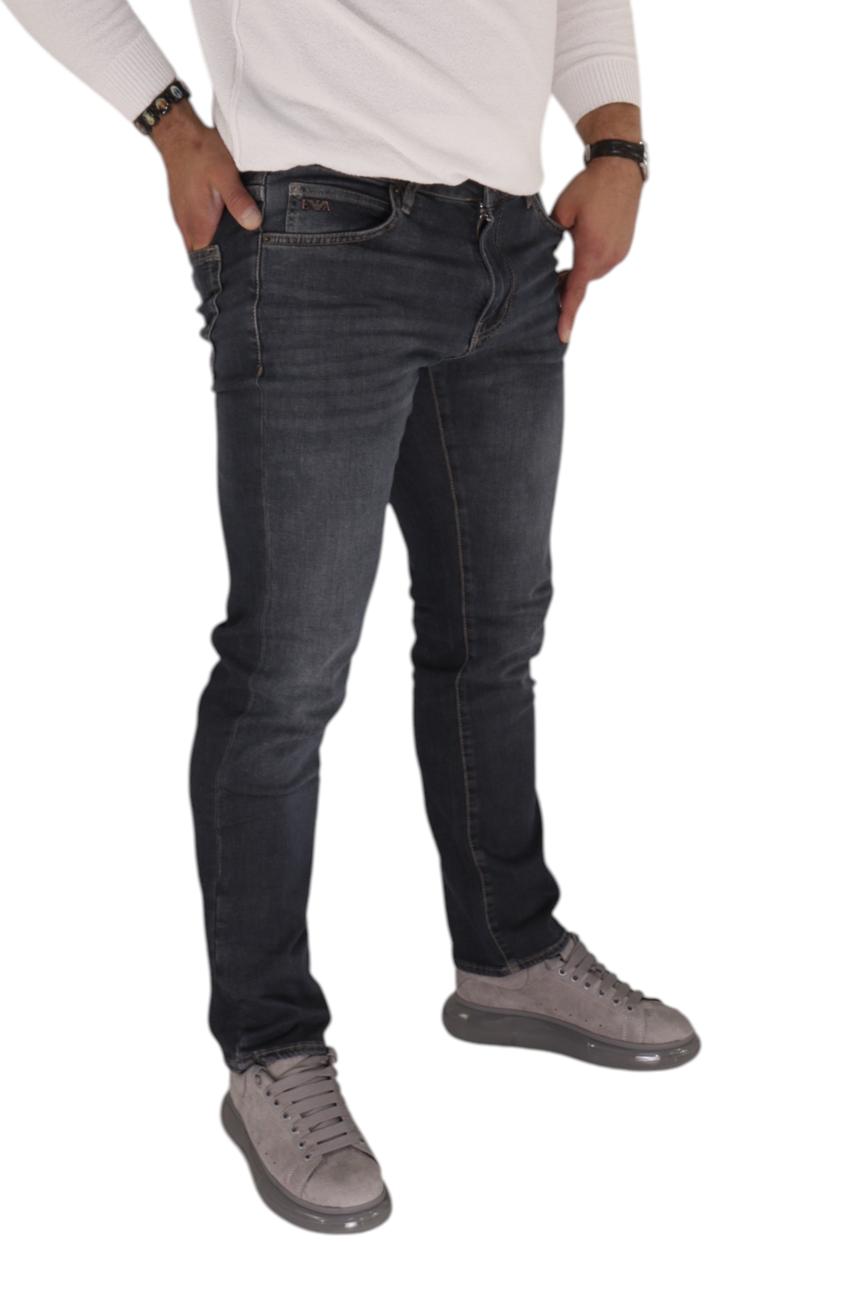 EMPORIO ARMANI STRAIGHT REGULAR FIT STRETCH JEANS WASH BLUE