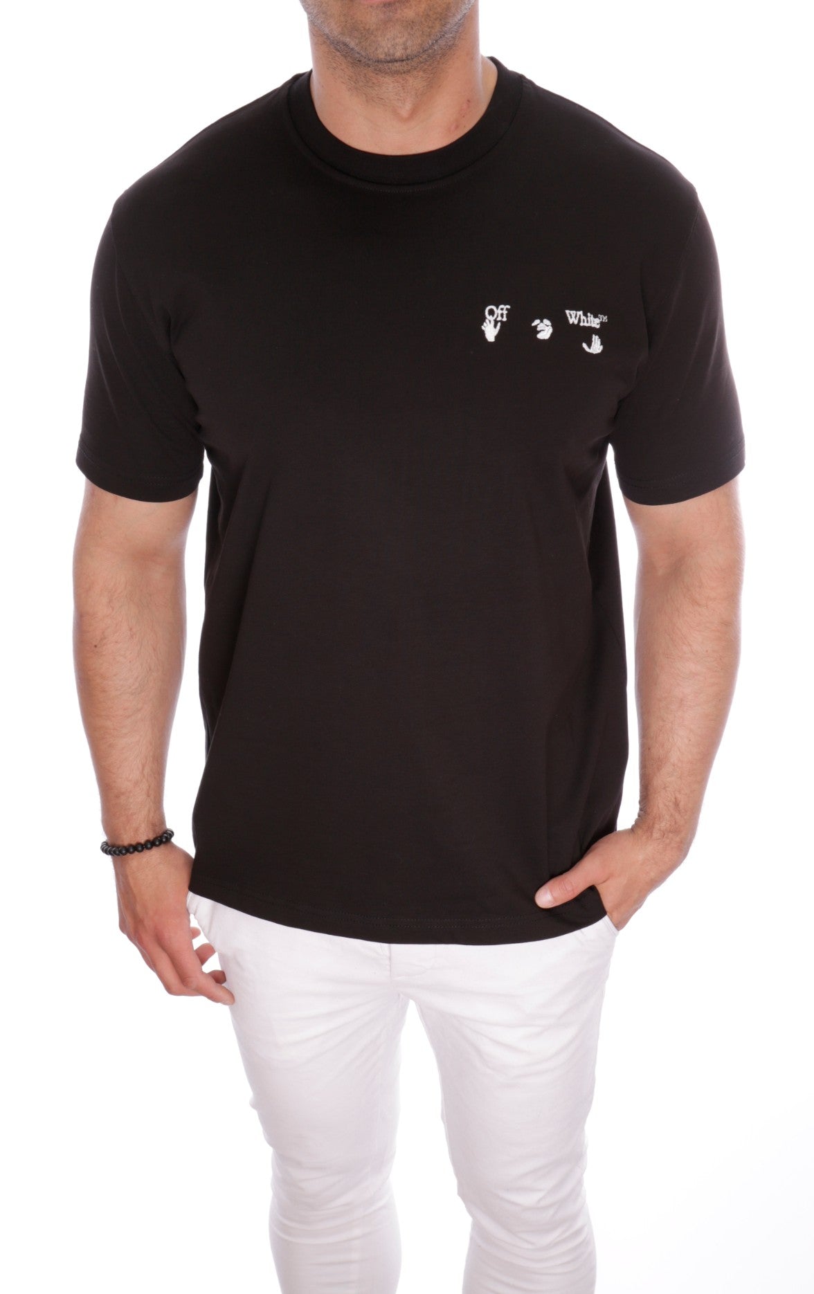 T-SHIRT OFF WHITE BIG LOGO OVERSIZE BLACK
