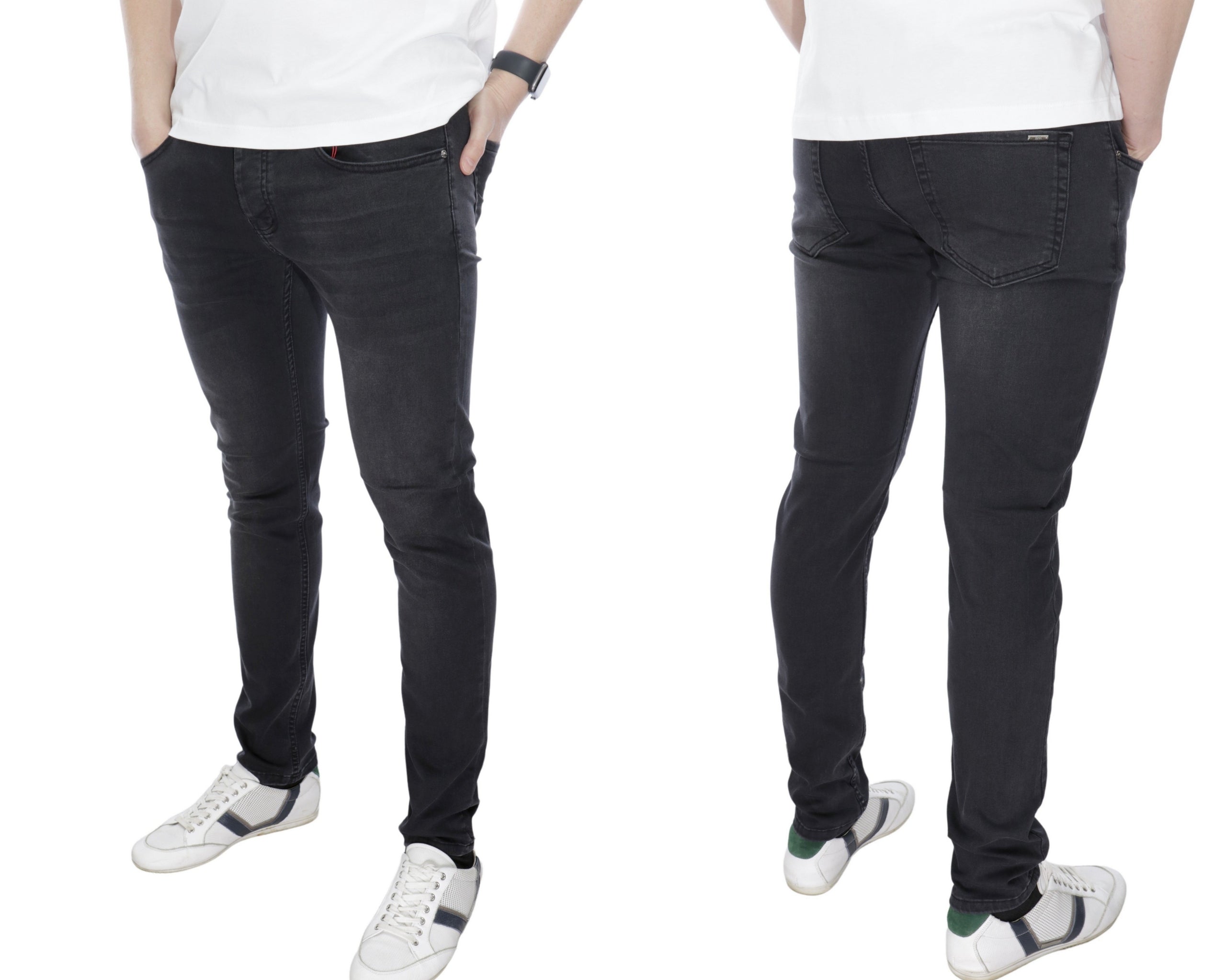 HUGO BOSS SLIM FIT GREY LYCRA TROUSERS