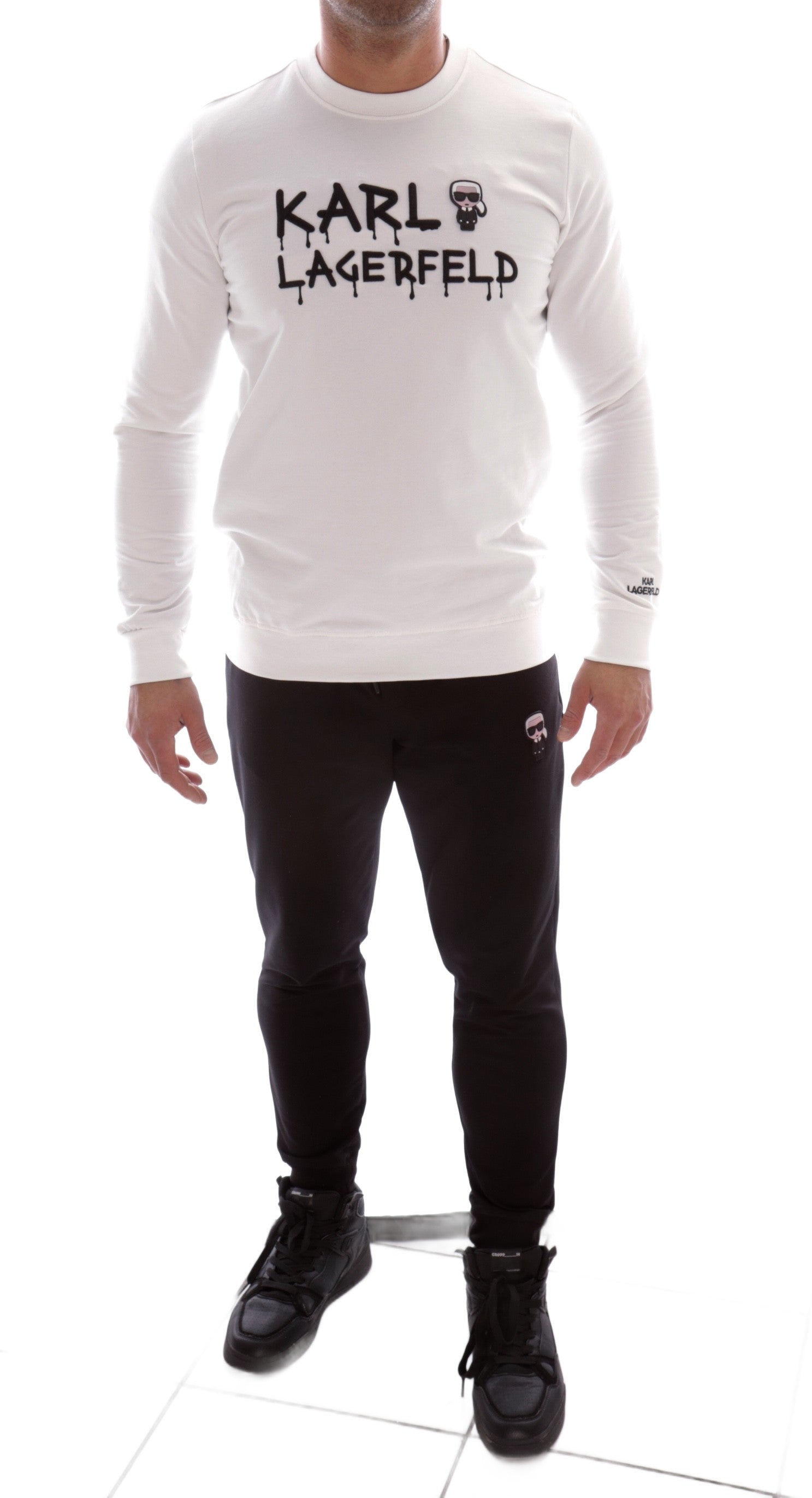 KARL LAGERFELD SLIM BLACK AND WHITE TRACKSUIT