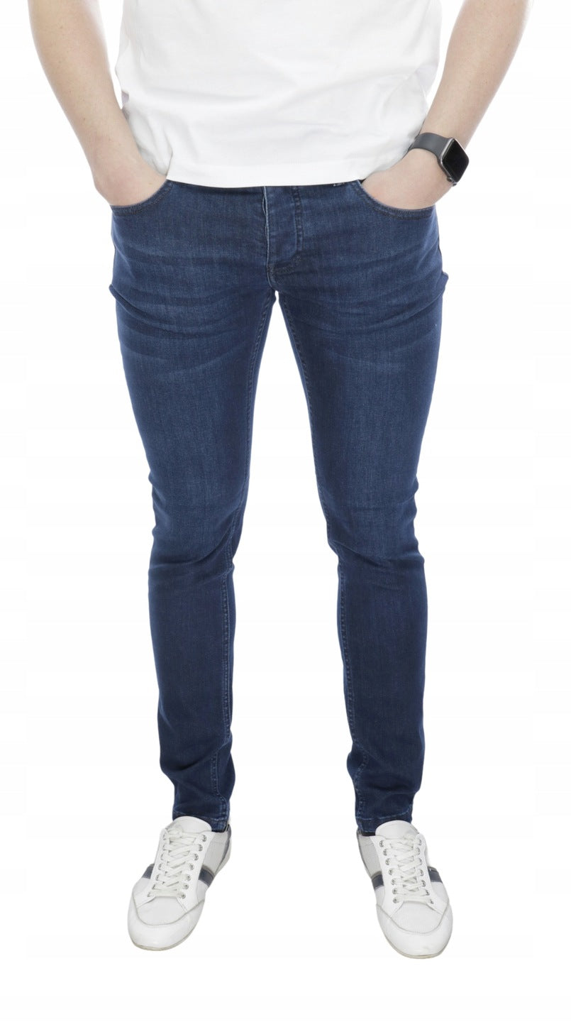 HUGO BOSS SLIM FIT NAVY LYCRA TROUSERS
