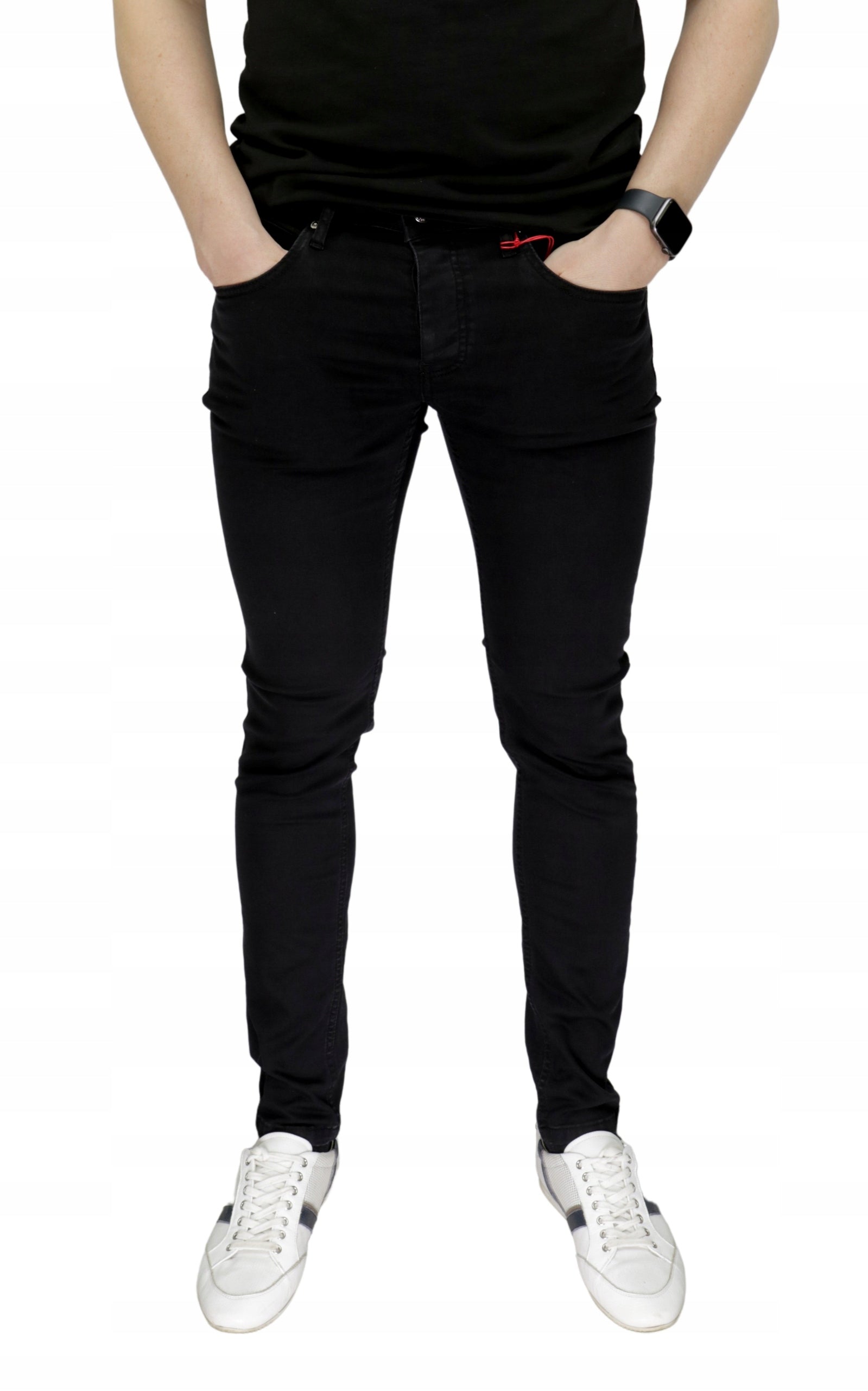 HUGO BOSS SLIM FIT BLACK LYCRA TROUSERS