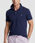 KOSZULKA POLO RALPH LAUREN  GRANATOWA POLÓWKA LYCRA SLIM STRETCH MESH