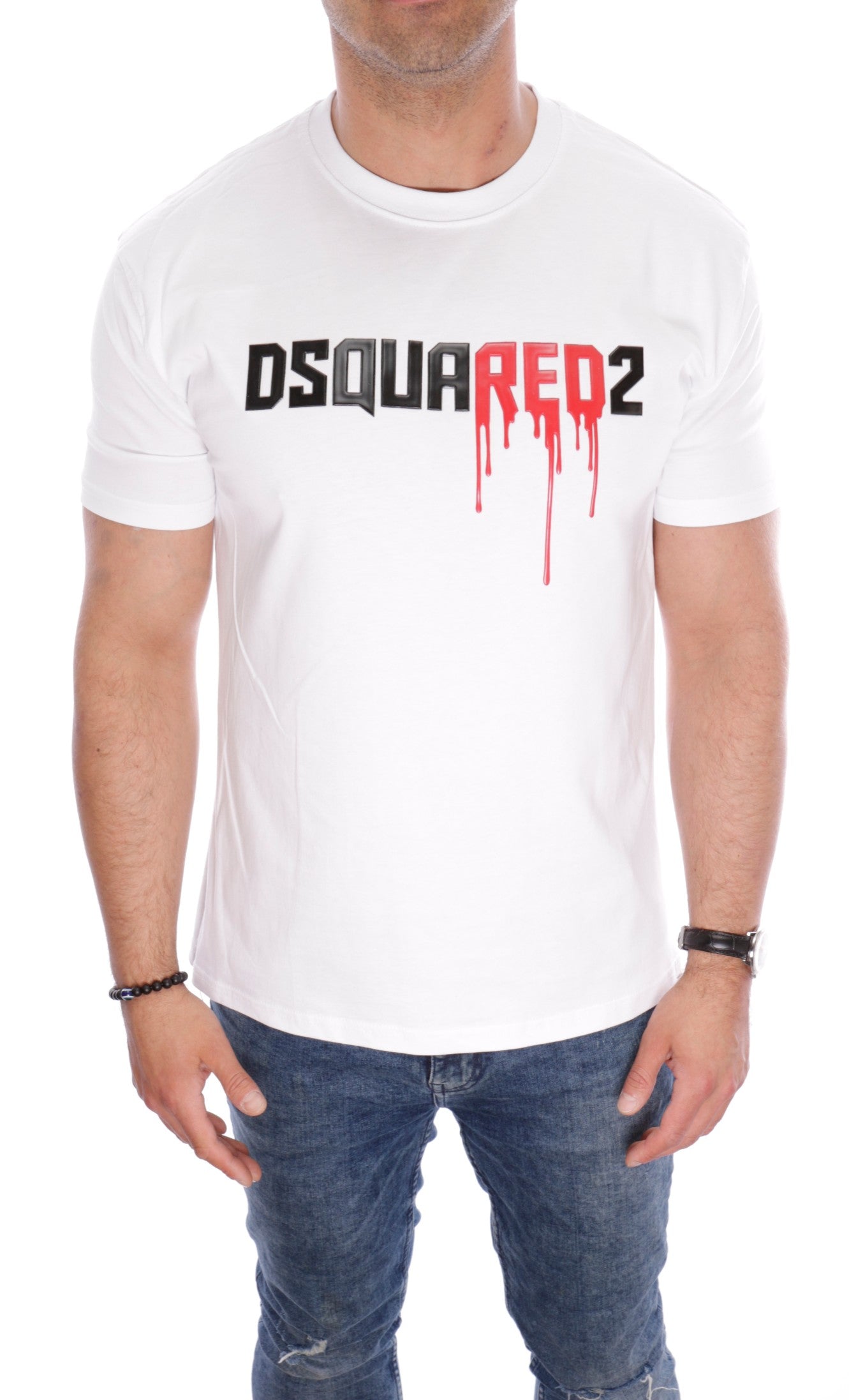 DSQUARED DSQUARED2 LOGO WHITE T-SHIRT
