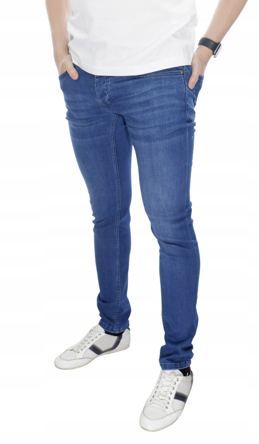 HUGO BOSS SLIM FIT TROUSERS BLUE LYCRA