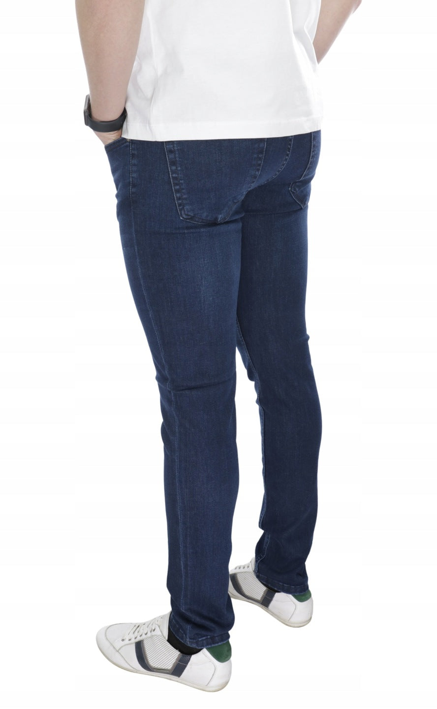 HUGO BOSS SLIM FIT NAVY LYCRA TROUSERS