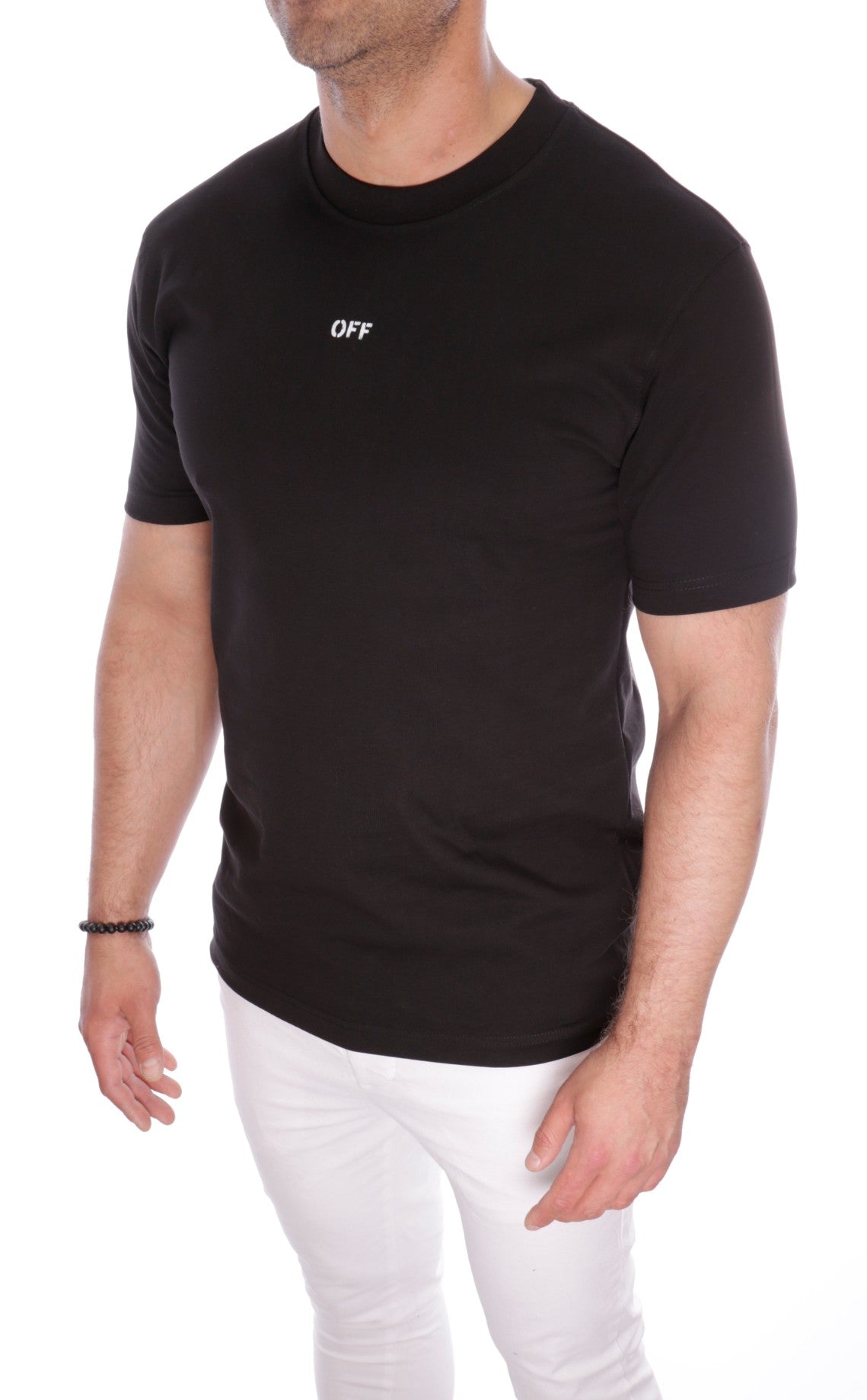 T-SHIRT OFF WHITE BIG LOGO SLIM BLACK