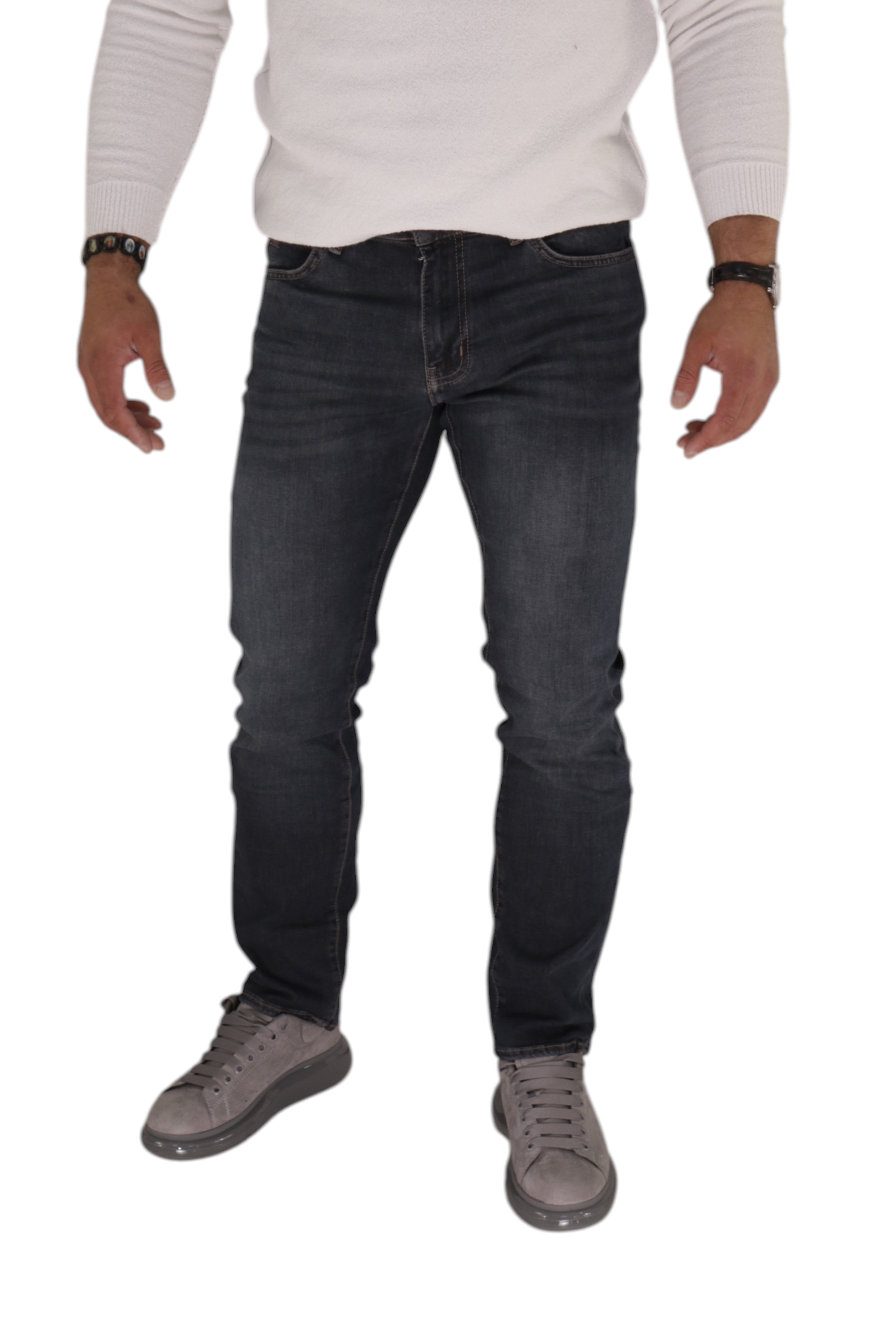 EMPORIO ARMANI STRAIGHT REGULAR FIT STRETCH JEANS WASH BLUE